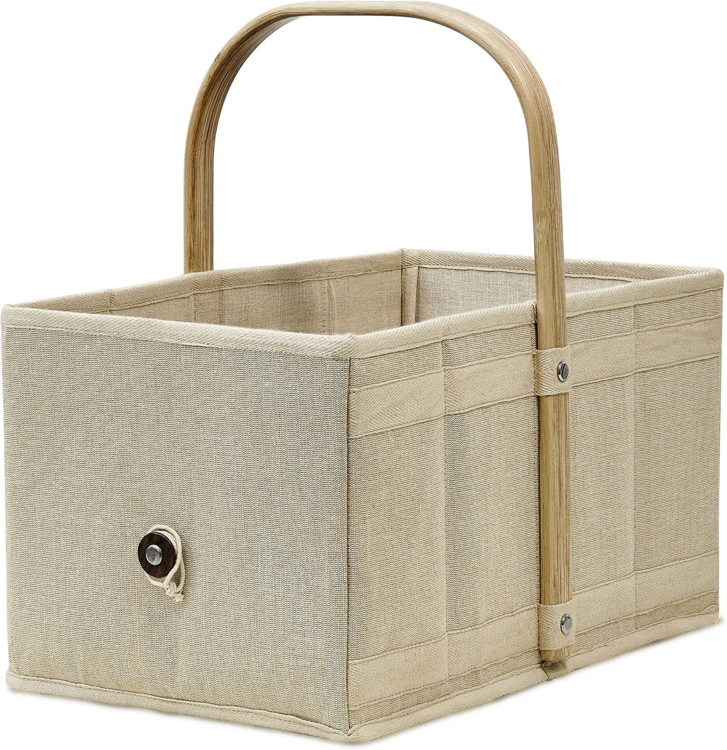 Klappbarer Einkaufkorb mit Obst- und Gemüsenetz, Natur, Beige