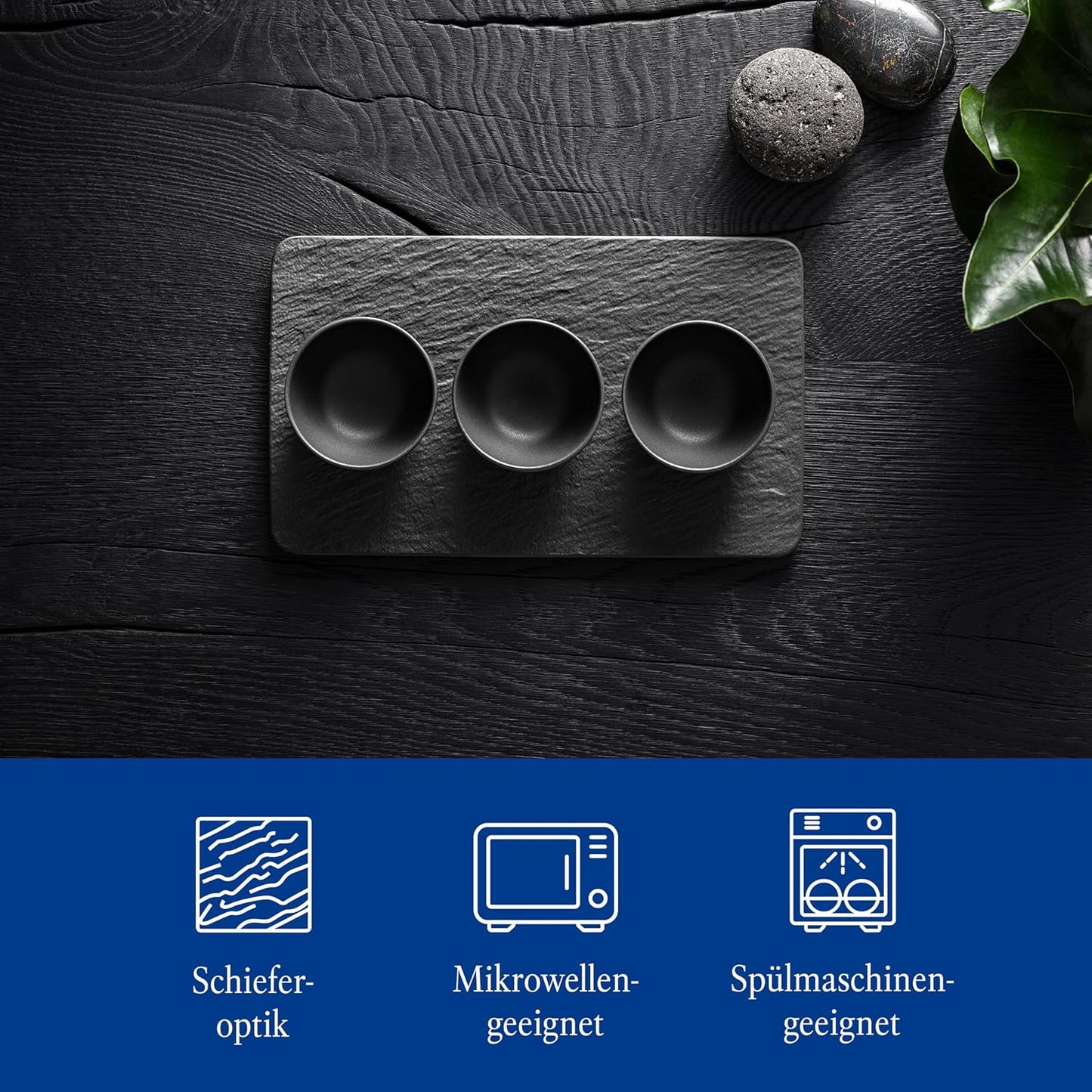 4-teiliges Dipschälchen-Set Manufacture Rock, Dippschälchen Set Für 1 Person Schwarz