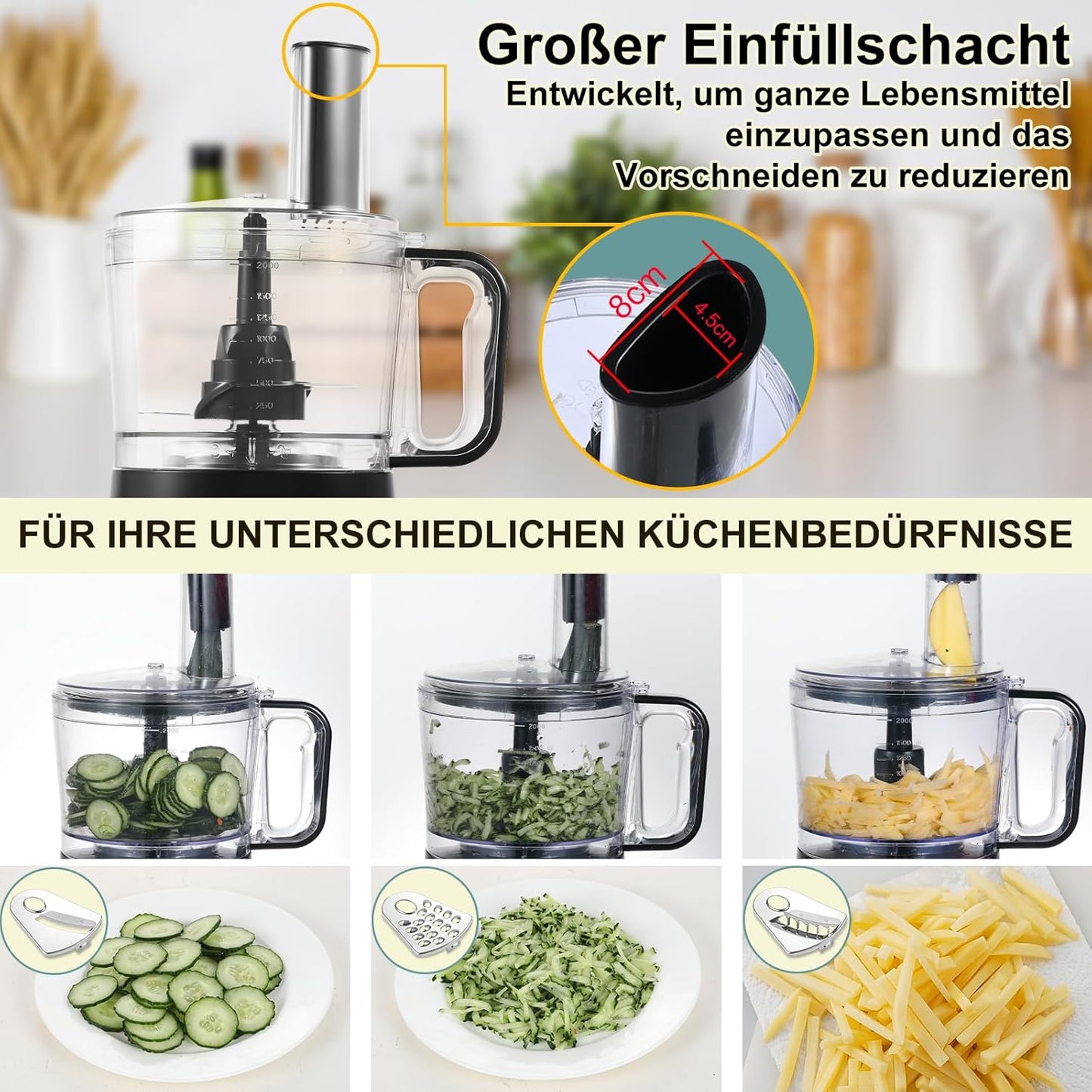 Multifunktions-Küchenmaschine, Silber