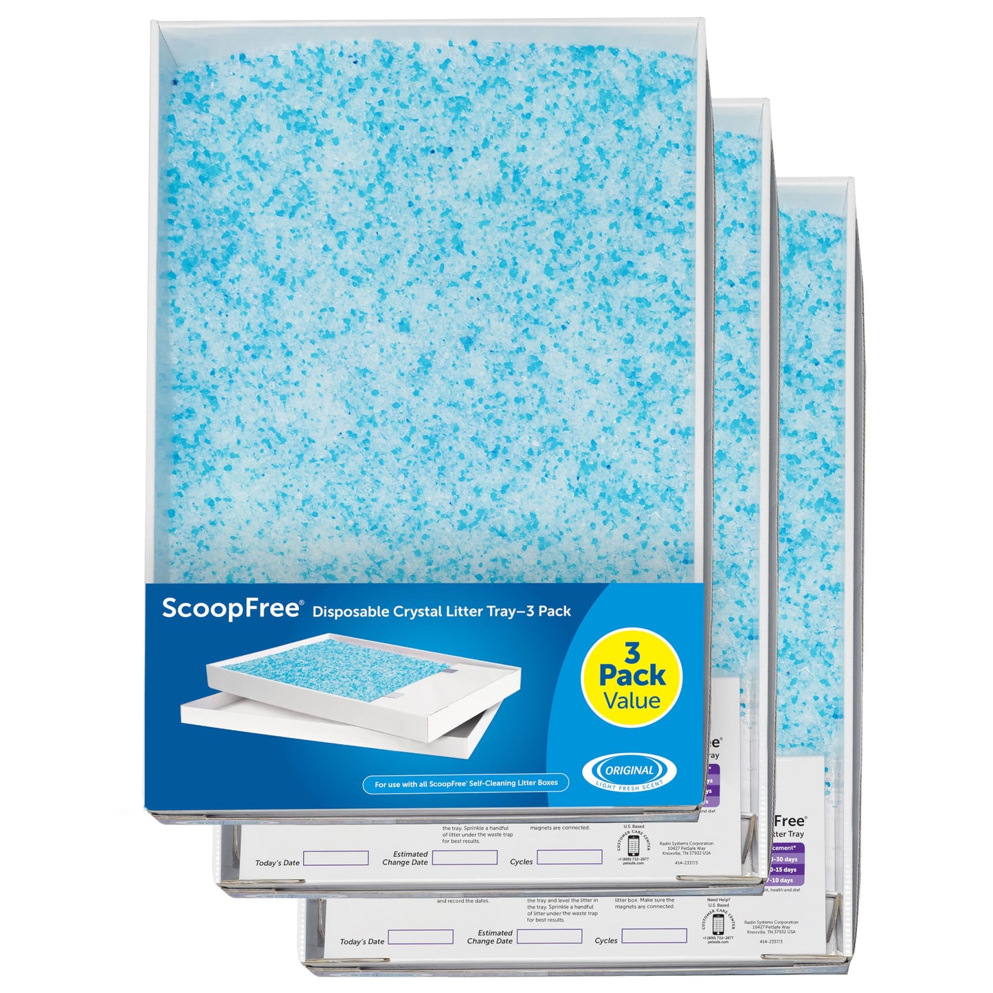 ScoopFree Ersatzschalen mit Kristall Katzenstreu, 3er-Pack, 3er-Pack