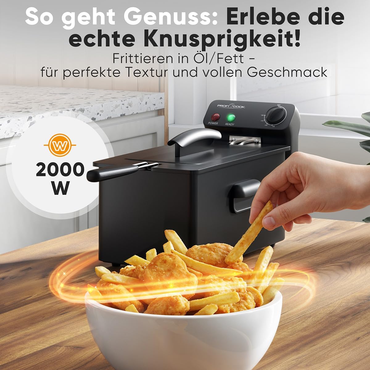 Friteuse PC FR 1325 mit Kaltzone & Spritzschutz