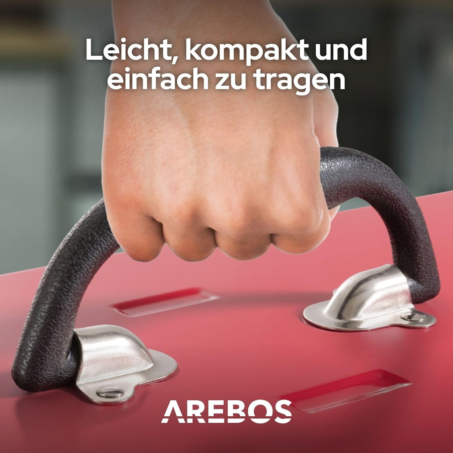 Werkzeugkoffer aus legiertem Stahl mit 3 Schubladen, Rot