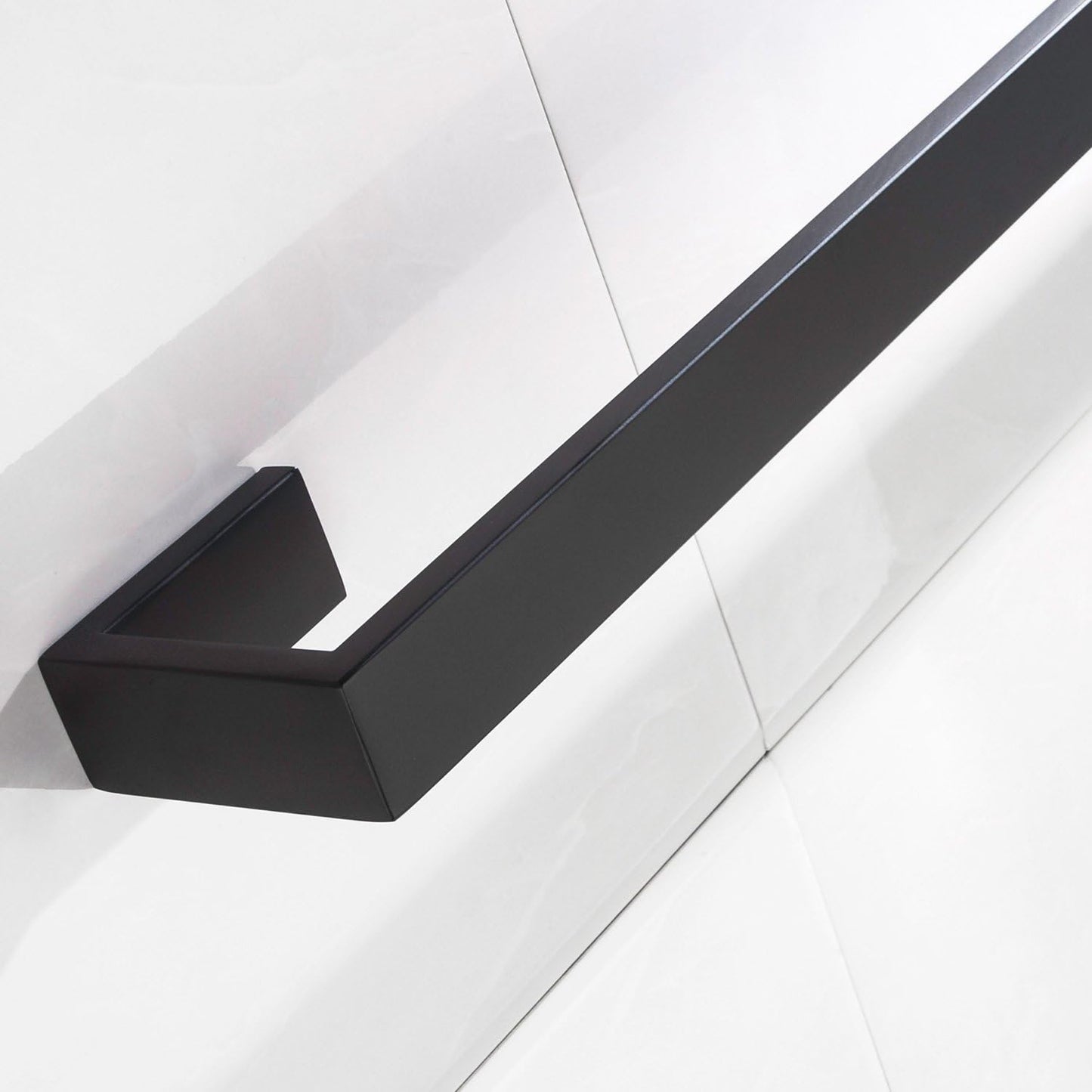 Handtuchstange Schwarz Edelstahl Wandmontage 60 cm, Mattschwarz