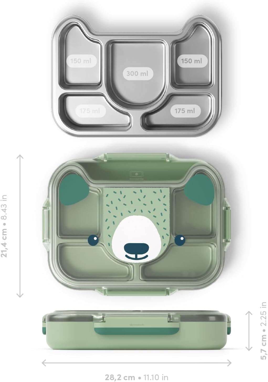 Wonder - Kinder-Lunchbox, Grün Bear Bento only