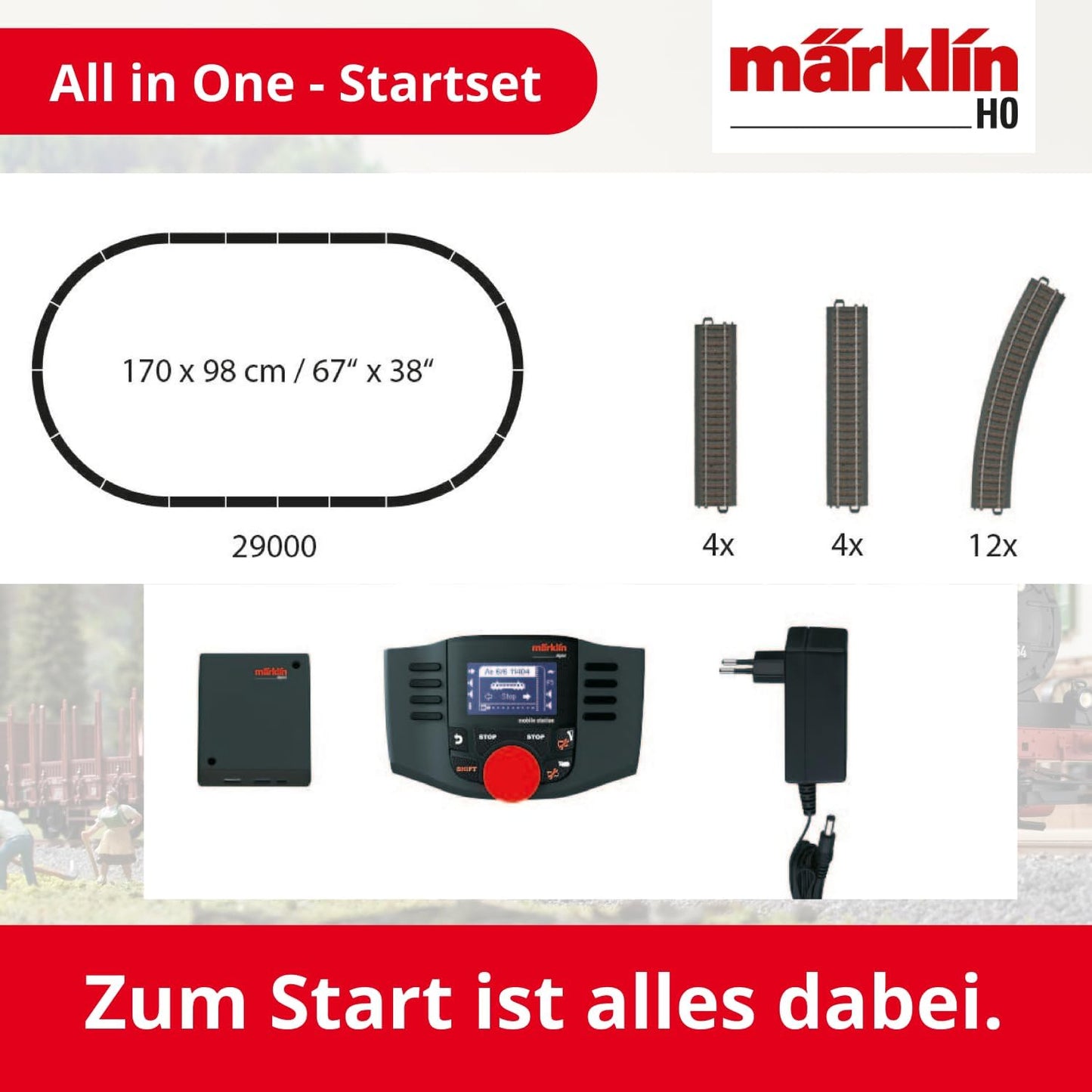 Digital-Startpackung H0 mit C-Gleis & Mobile Station, Single