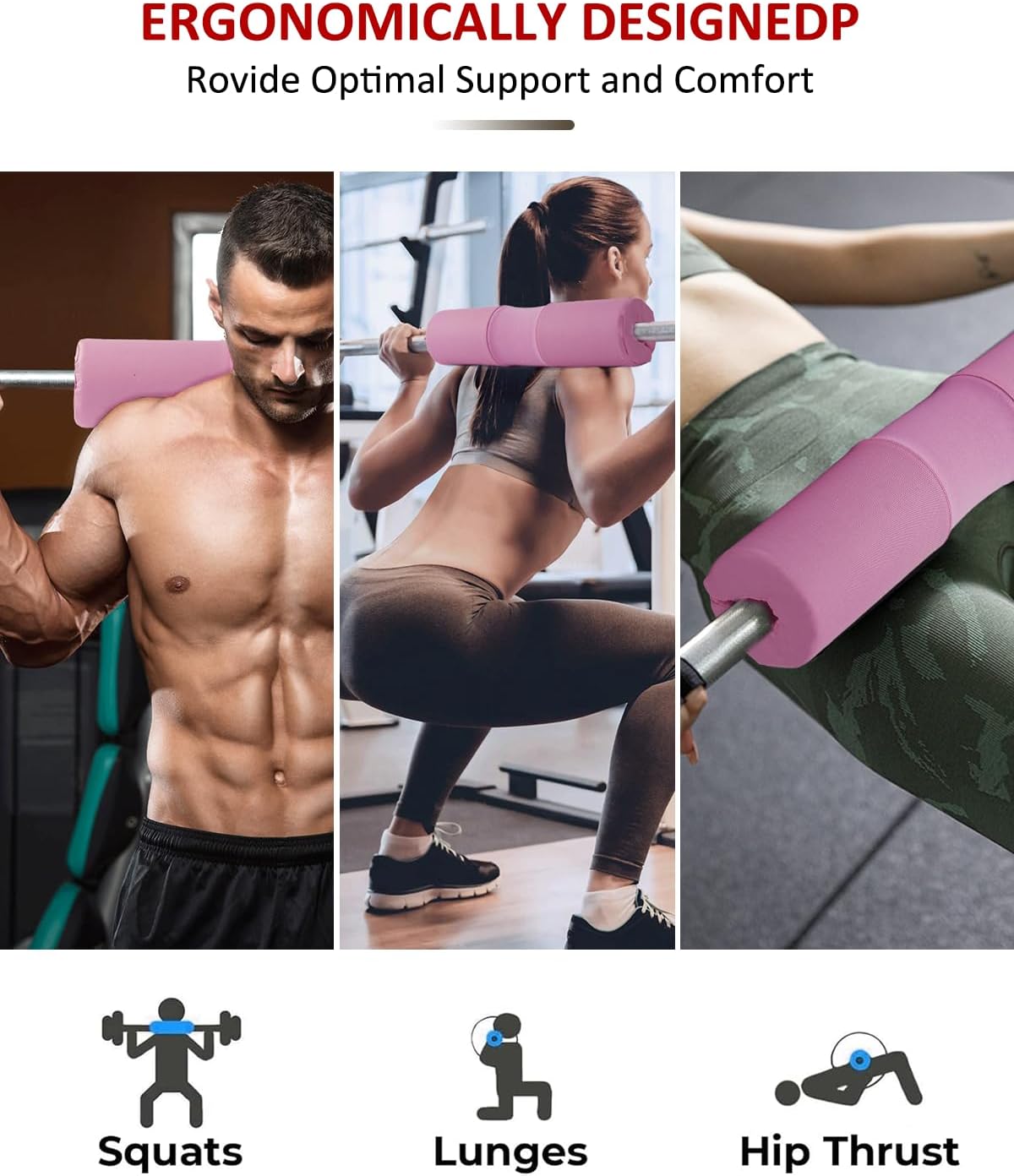 Langhantel Nackenpolster für Krafttraining, Rosa