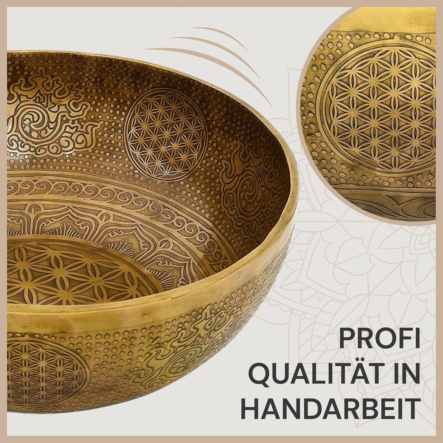 Klangschale für Meditation und Yoga, 35 cm Antique
