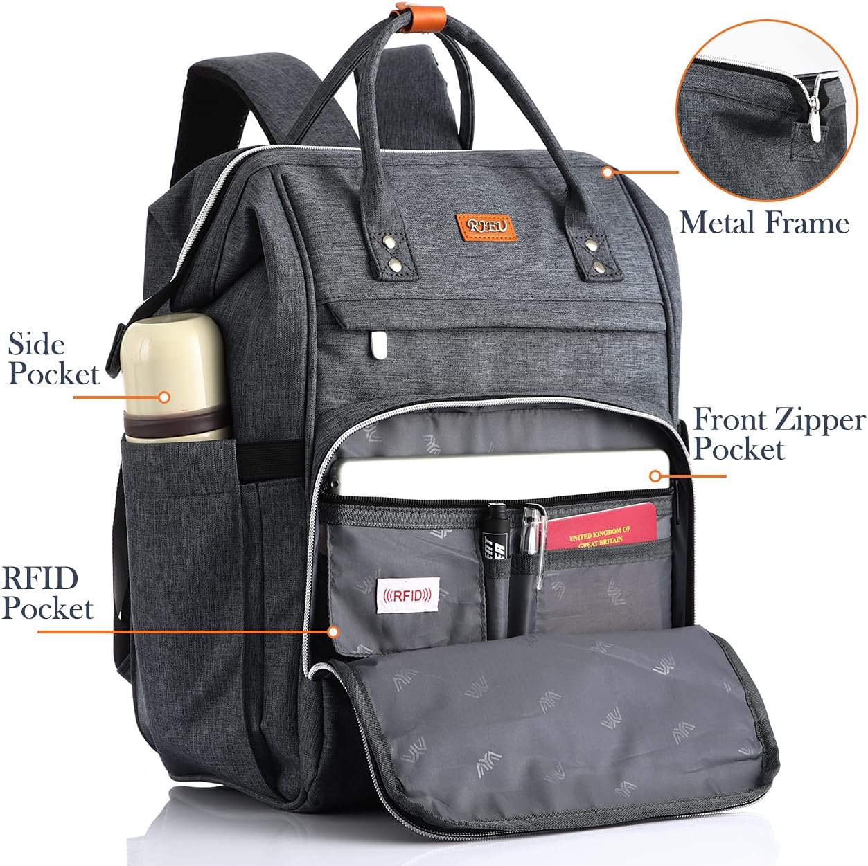 Rucksack mit Laptopfach & USB-Anschluss, S41-darkgrayfits / 15.6inch laptop
