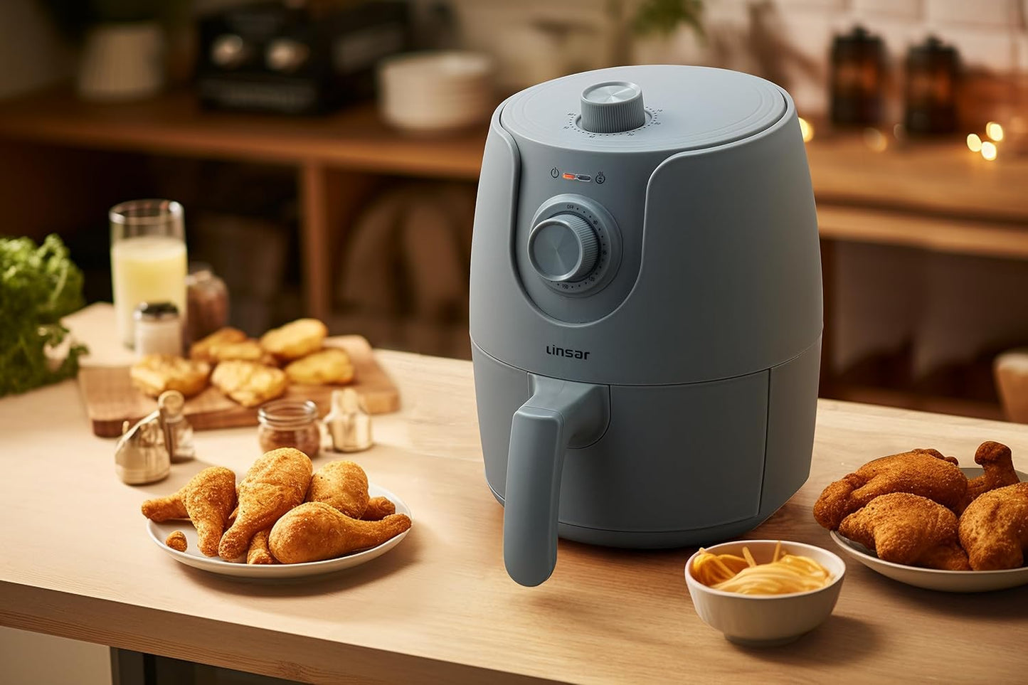 Mini-Heissluftfritteuse, Grau