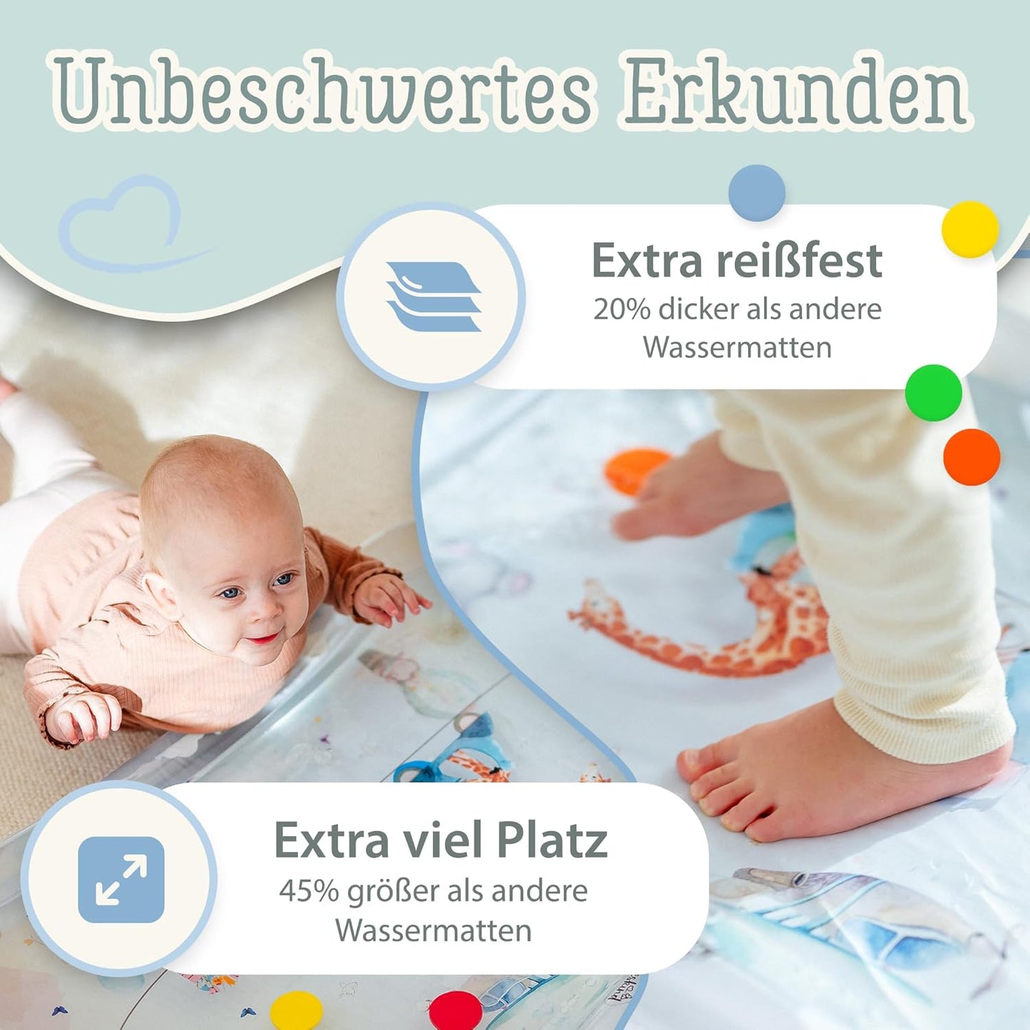 Wasserspielmatte, Zirkustiere (wolkenweiss)