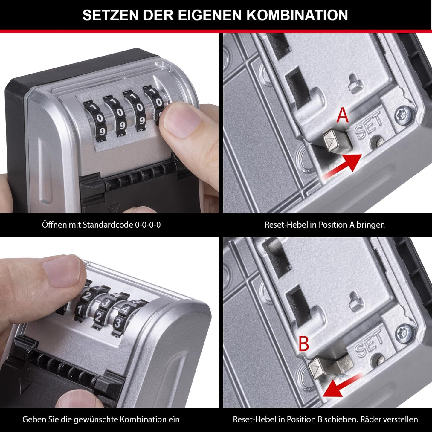 Schlüsseltresor mit Wandhalterung, NEU - XL - Wandmontage