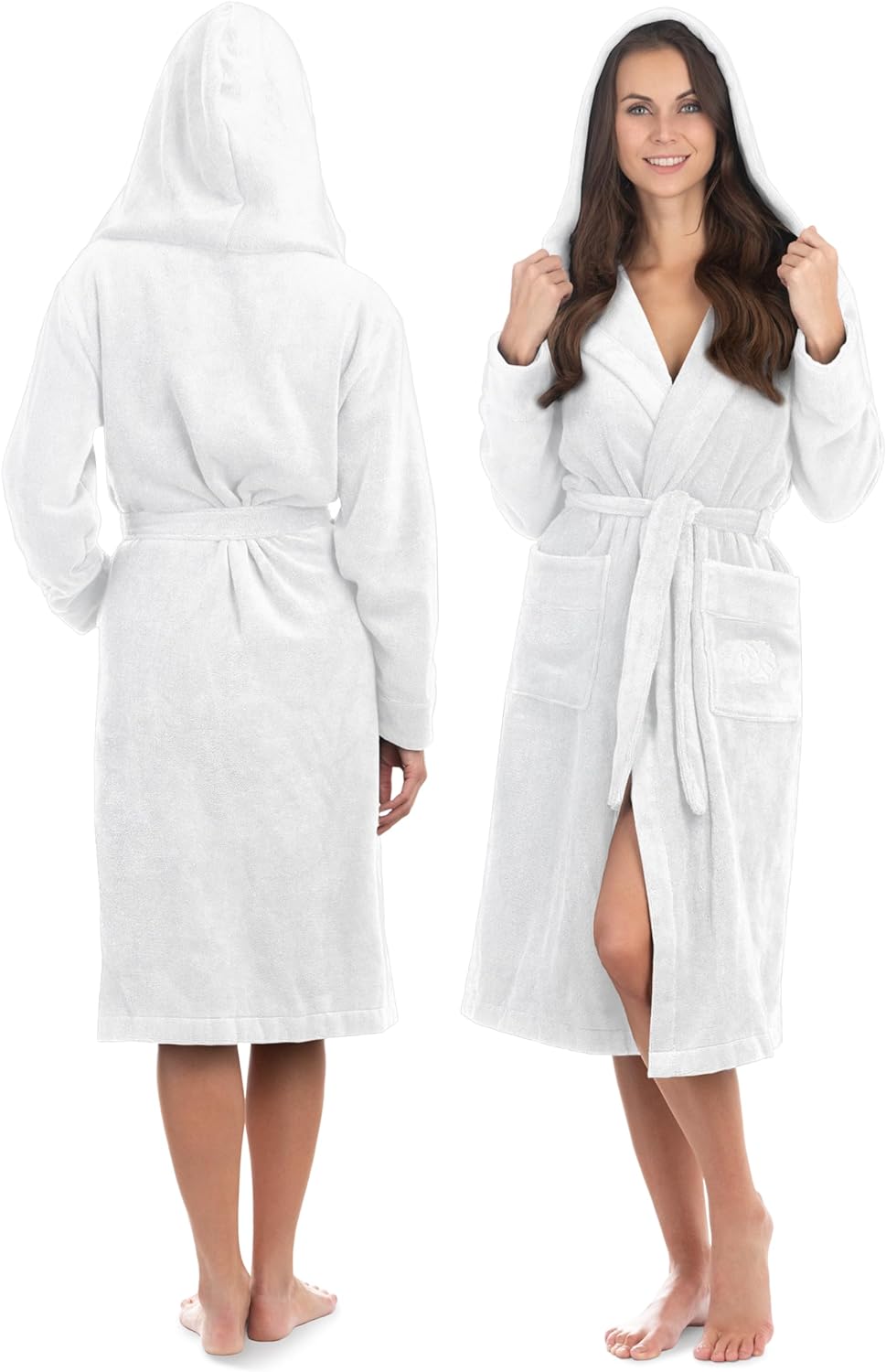 Bademantel Damen, M Weiss