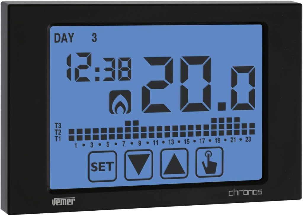 Digitales Heizungs-Raumthermostat mit Touchscreen, Schwarz
