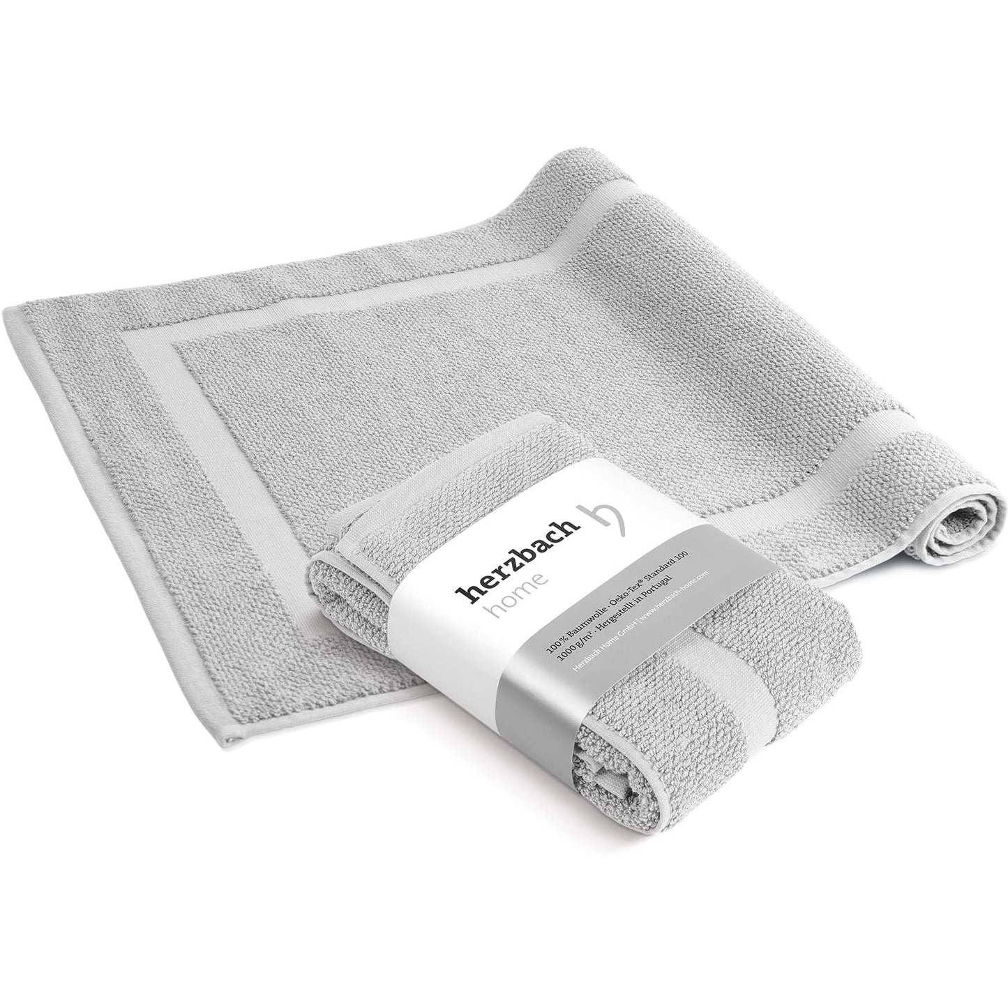 2er-Pack Badvorleger, 50 x 80 cm (Rechteckig) 2er Pack Silbergrau
