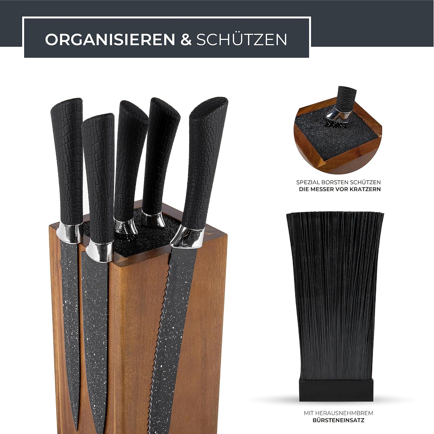 Magnetischer Messerblock, Akazienholz|Messerblock