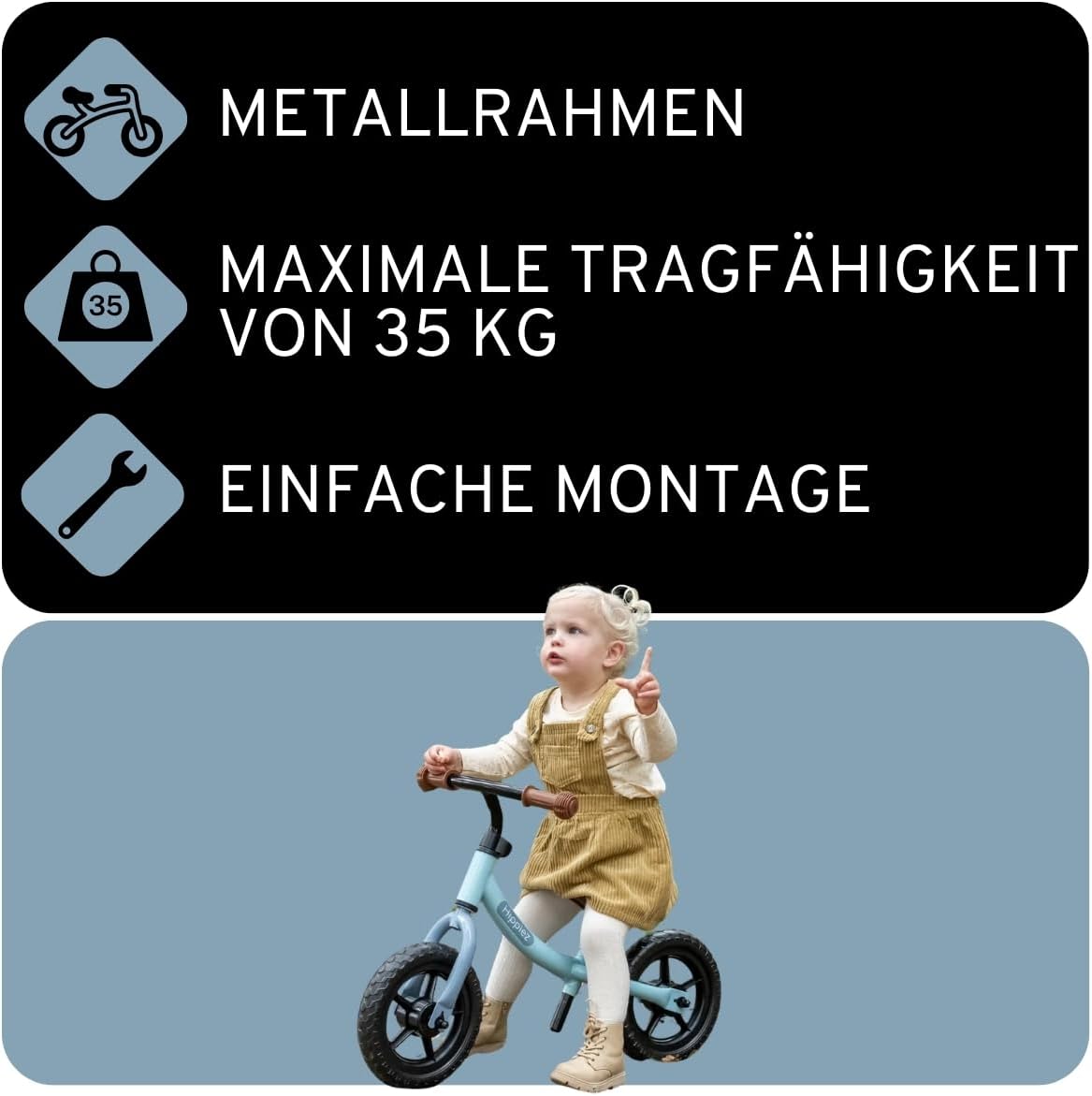 Laufrad für Kinder, Old Blue