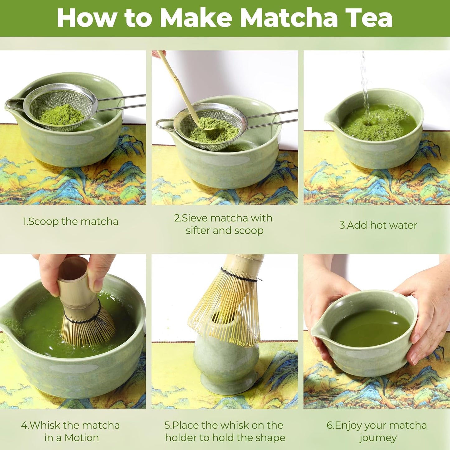 7-teiliges Matcha-Set