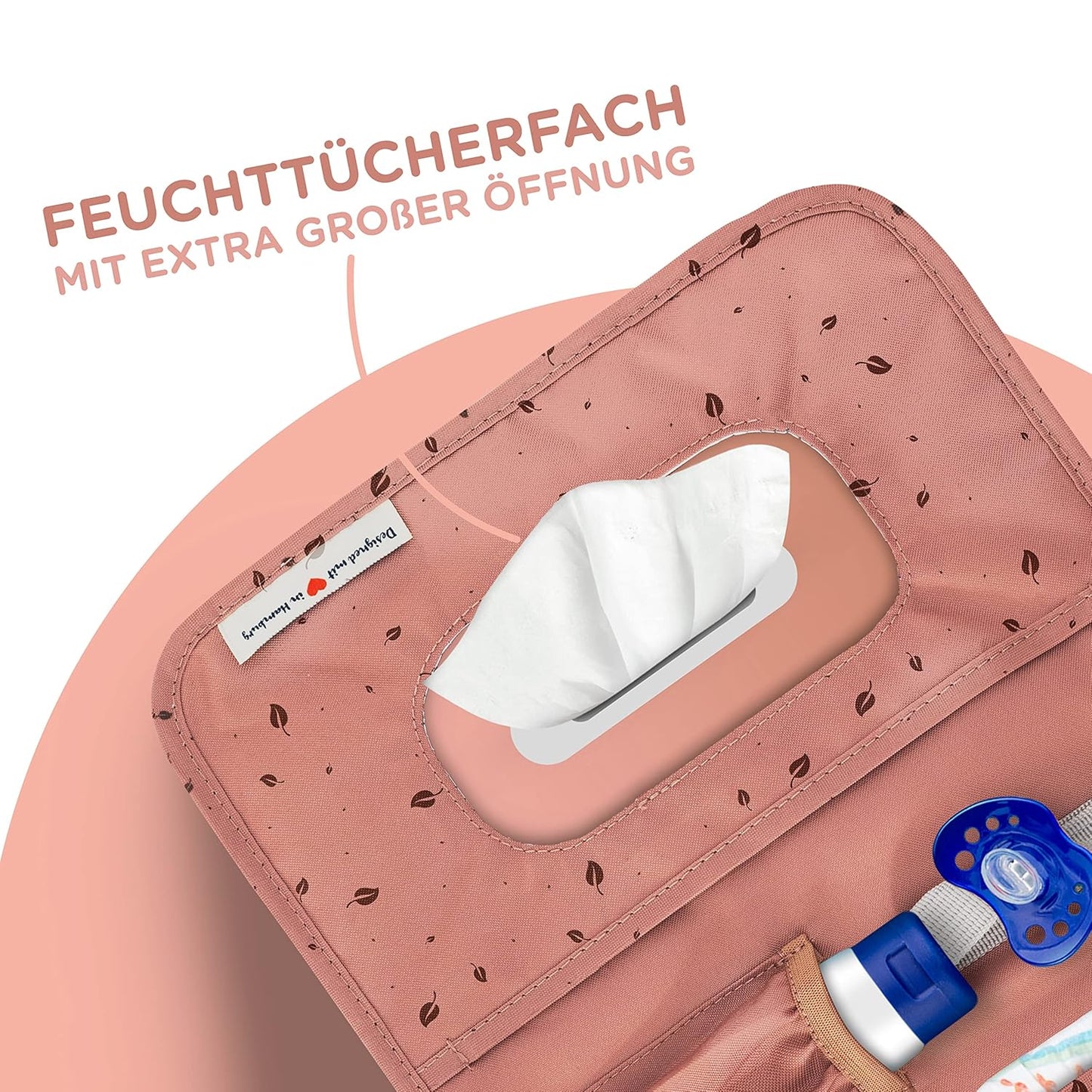 Baby-Windeltasche mit Wickelunterlage für unterwegs, Braun