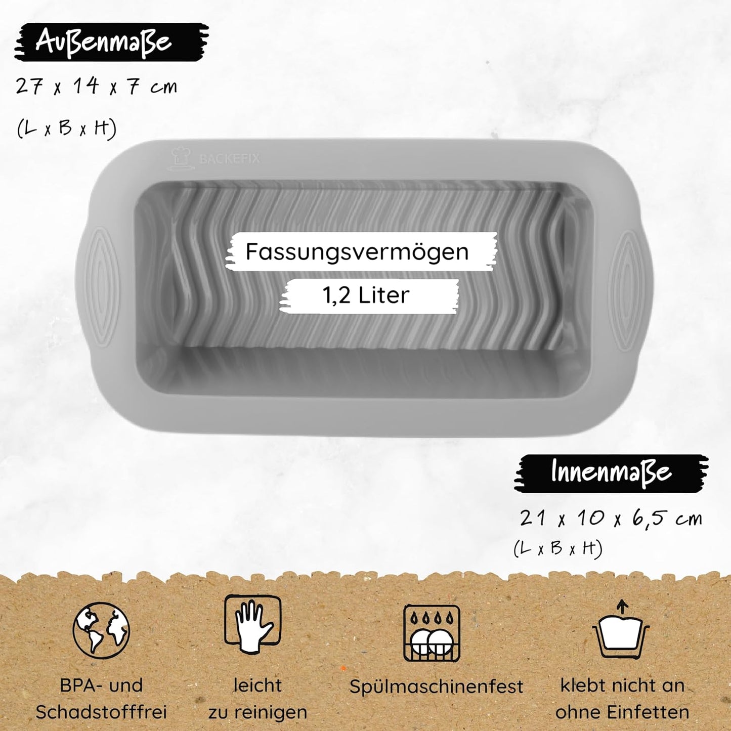 Brotbackform, S | 21 x 10 x 7 cm