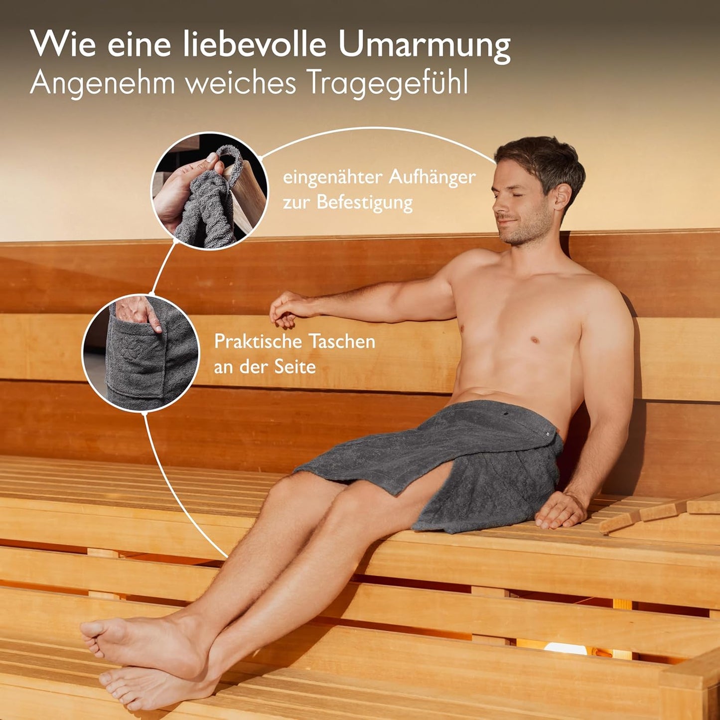 Premium Saunakilt Herren, Anthrazit