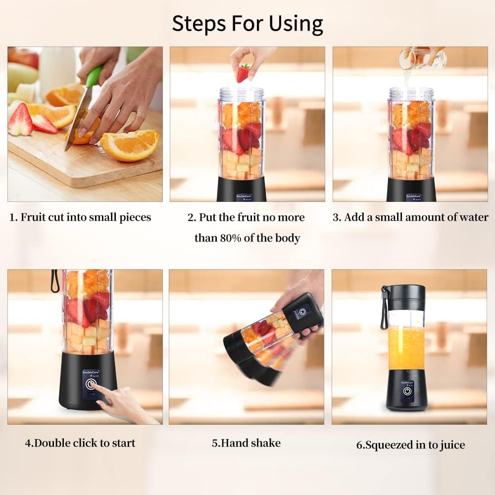 Tragbarer USB-Mixer für Shakes und Smoothies, Schwarz