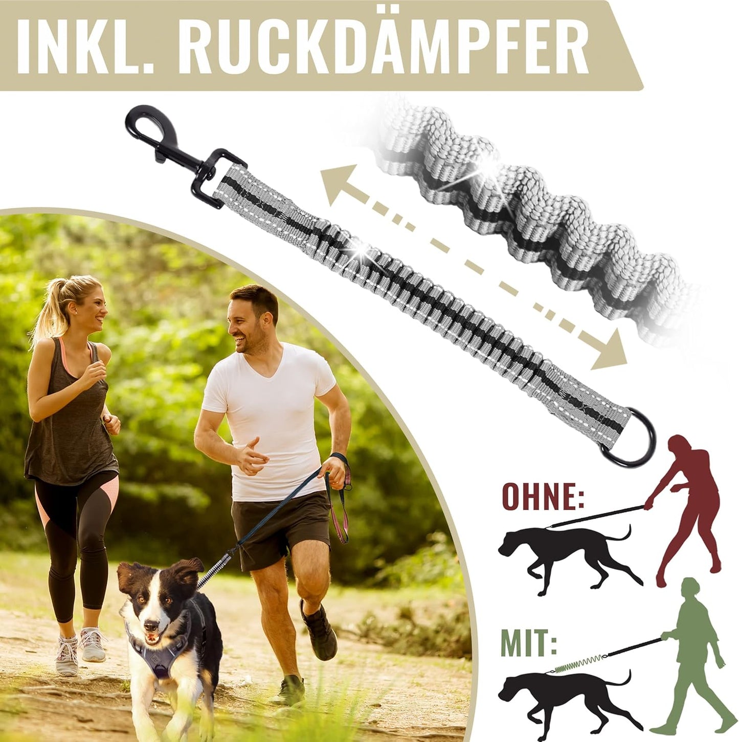Hundegeschirr mit Ruckdämpfer, S