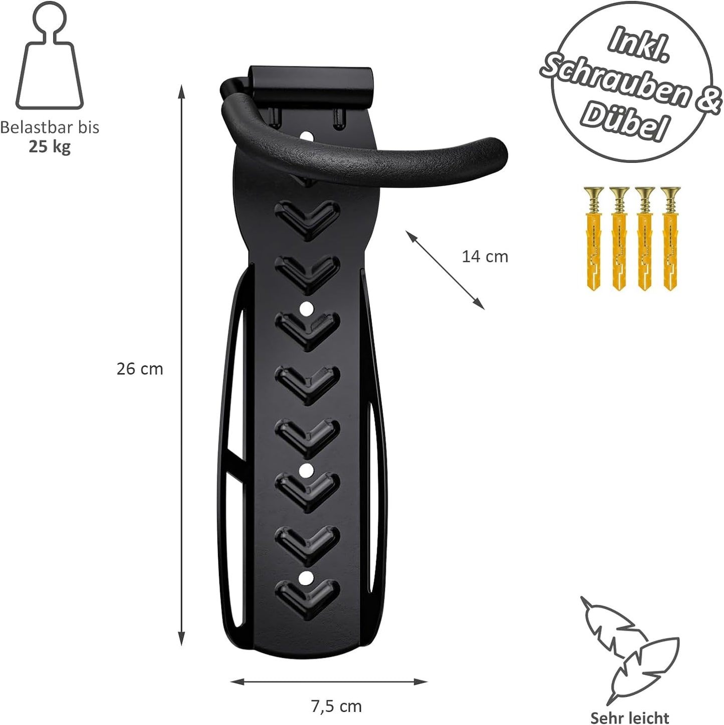 Velo Wandhalterung Set, Schwarz