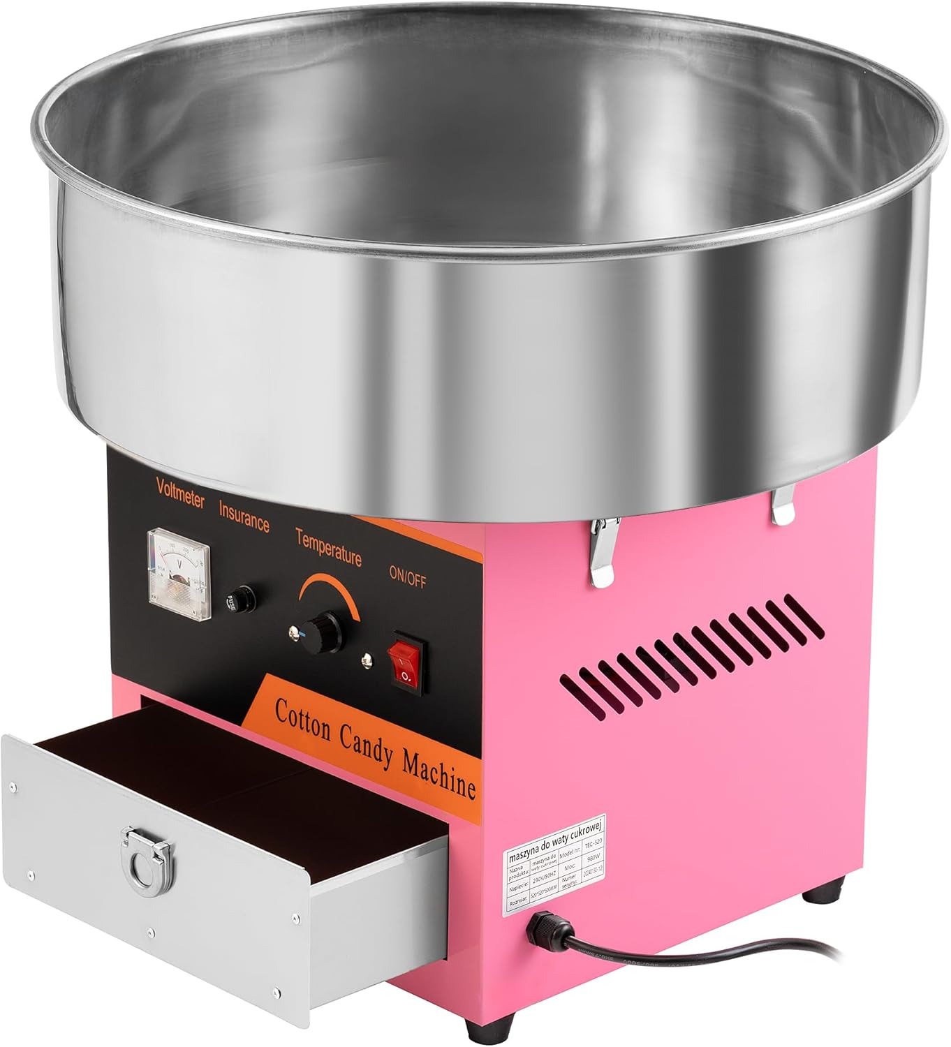 X41 Zuckerwattemaschine mit Temperaturregelung, 980 Watt