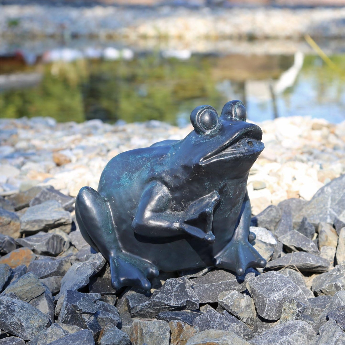Wasserspeier Frosch NSP9 für Gartenbrunnen, ohne Pumpe Frosch 1