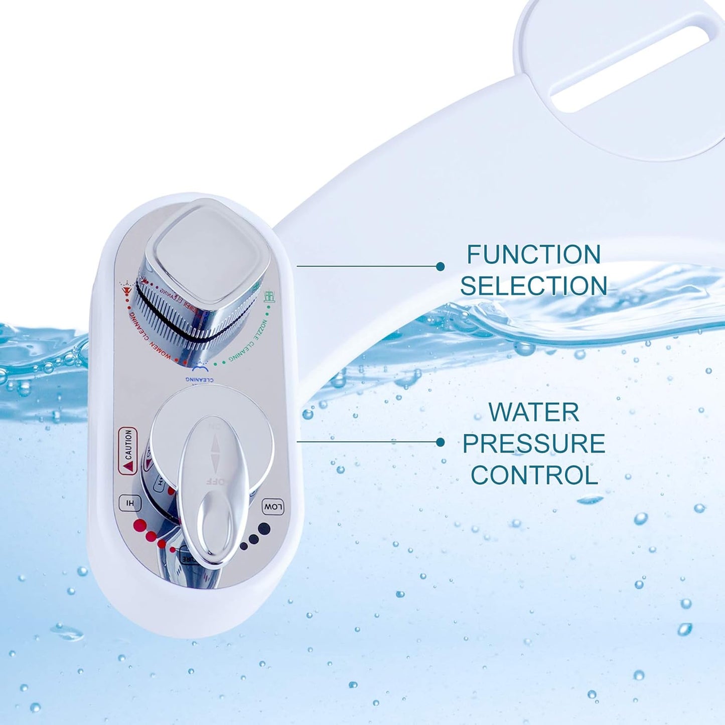 WC Bidet-Aufsatz für kaltes und heisses Wasser, Bidet-Befestigung mit heissem und kaltem Wasser