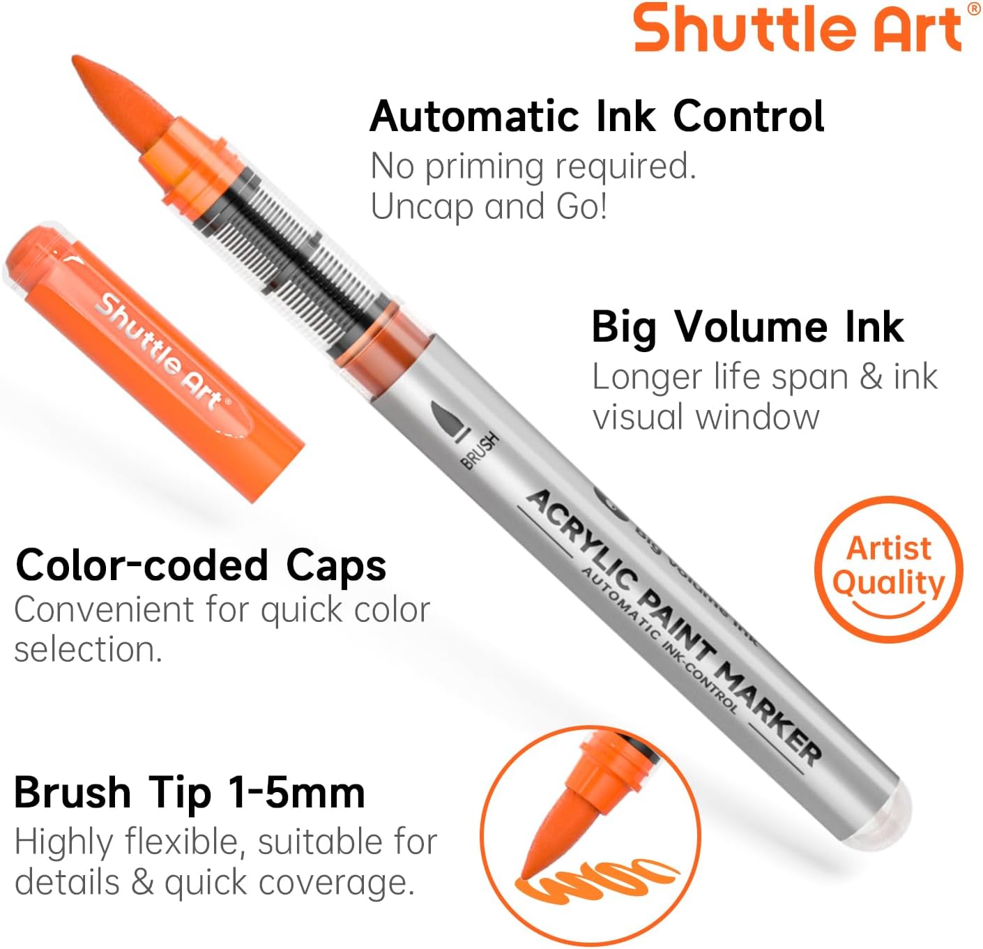 Acrylmarker-Set für Steine, wasserfest, 48 Farben