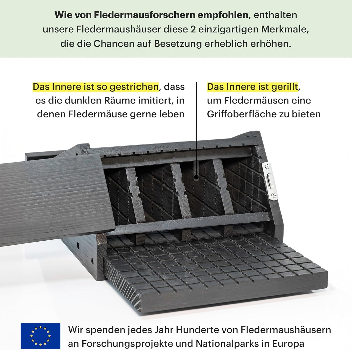 Cedar Fledermaushaus mit 4 Kammern, Zedernholz Modern Rustikal
