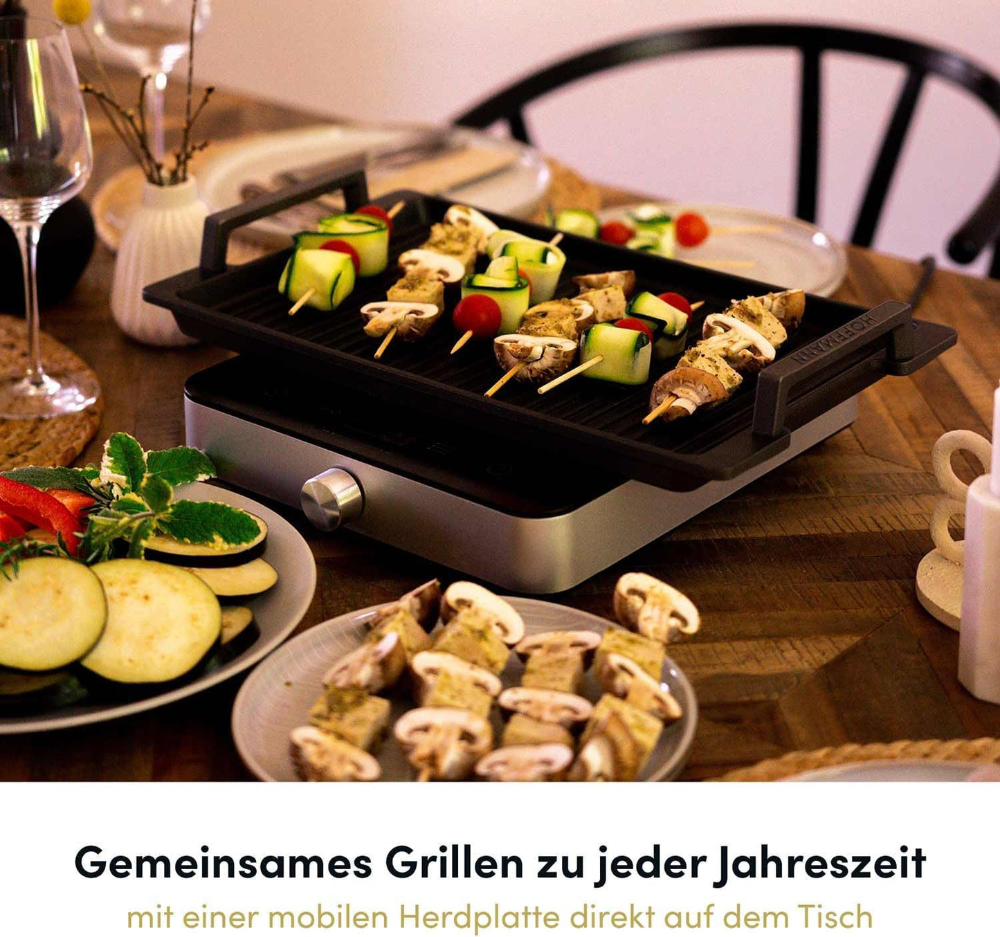 Teppanyaki Grillplatte mit Seitengriffen