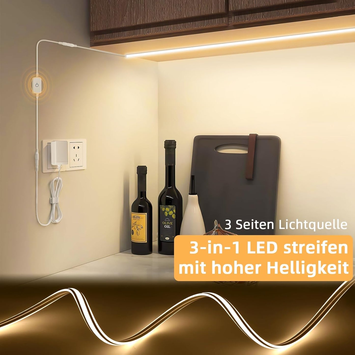LED Unterbauleuchte, Warmes Weiss ; 2M