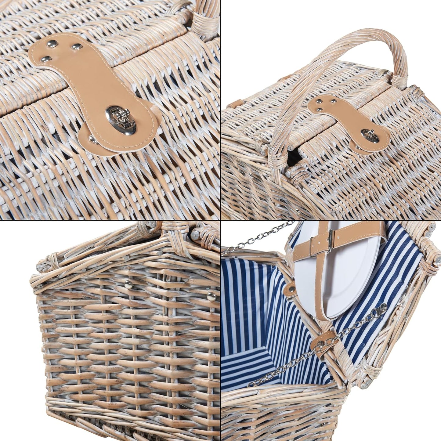 Lumparland Picknickkorb-Set für 2 Personen, 40 x 28 x 37 cm