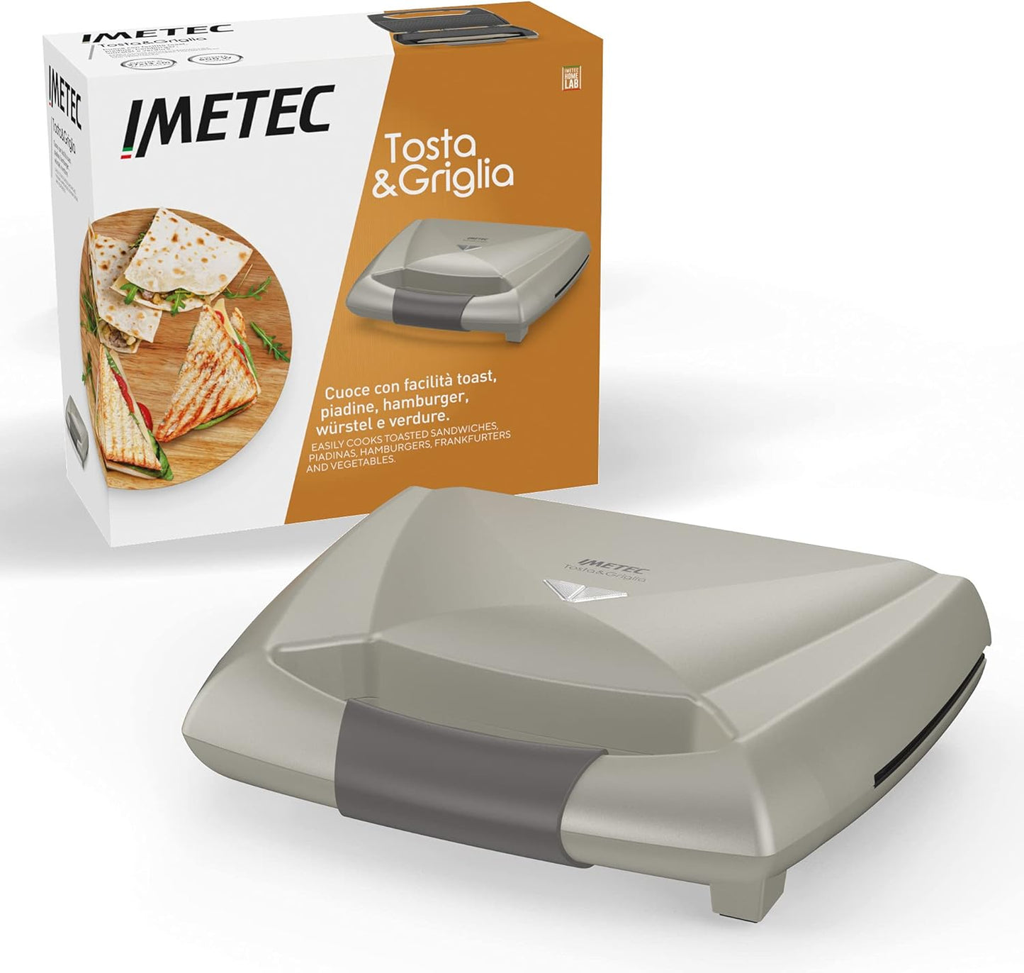 Kompakttoaster mit Antihaftplatten und Riegelhaken