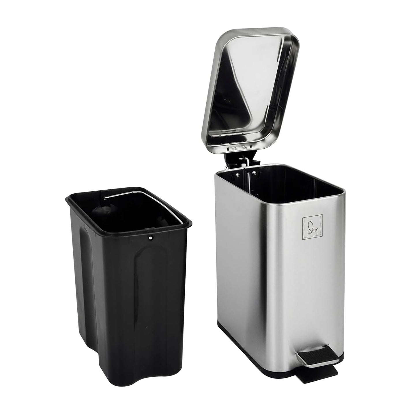 Treteimer mit Softclose, Silber