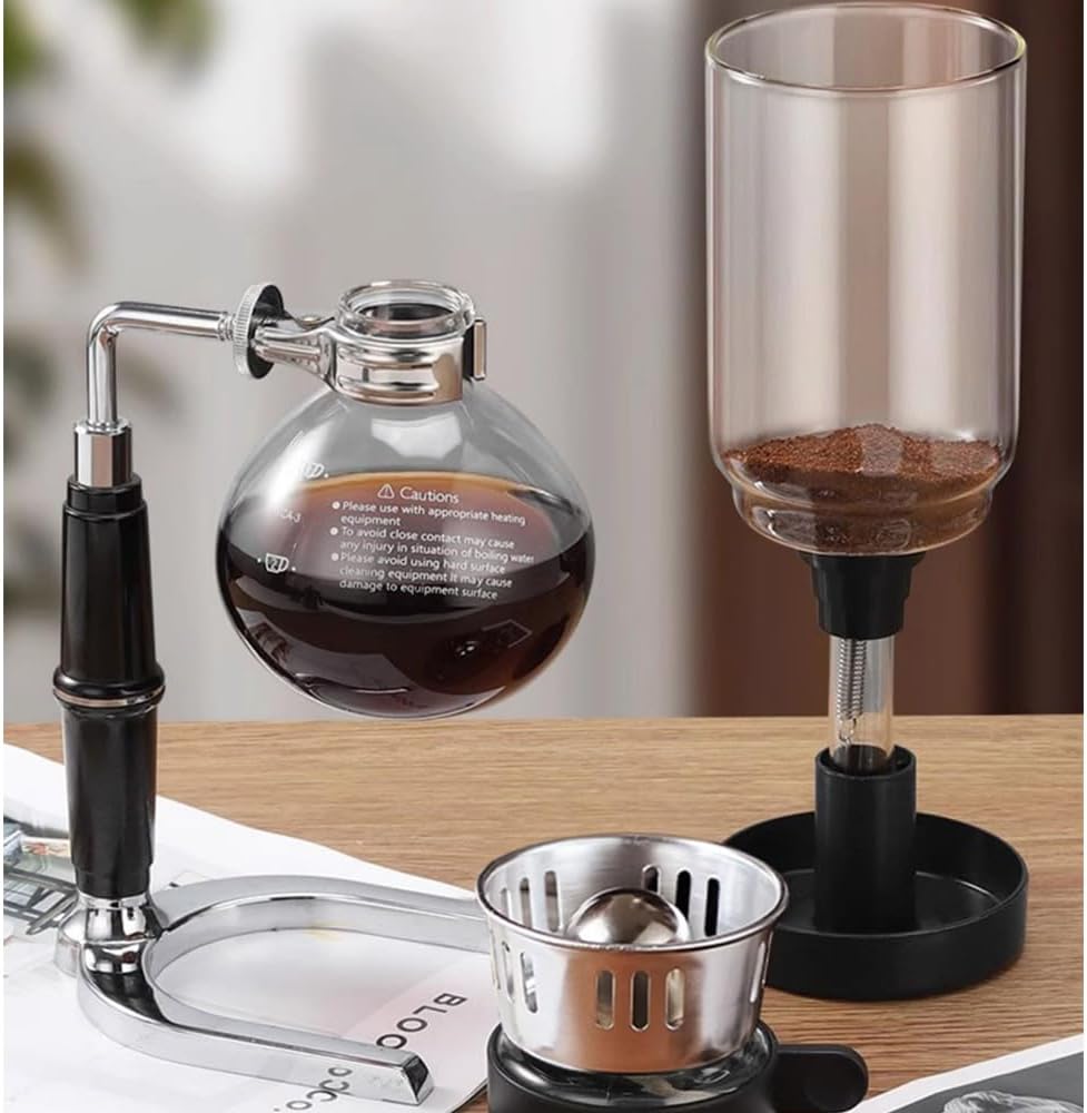 Siphon-Kaffeemaschine mit Alkoholbrenner