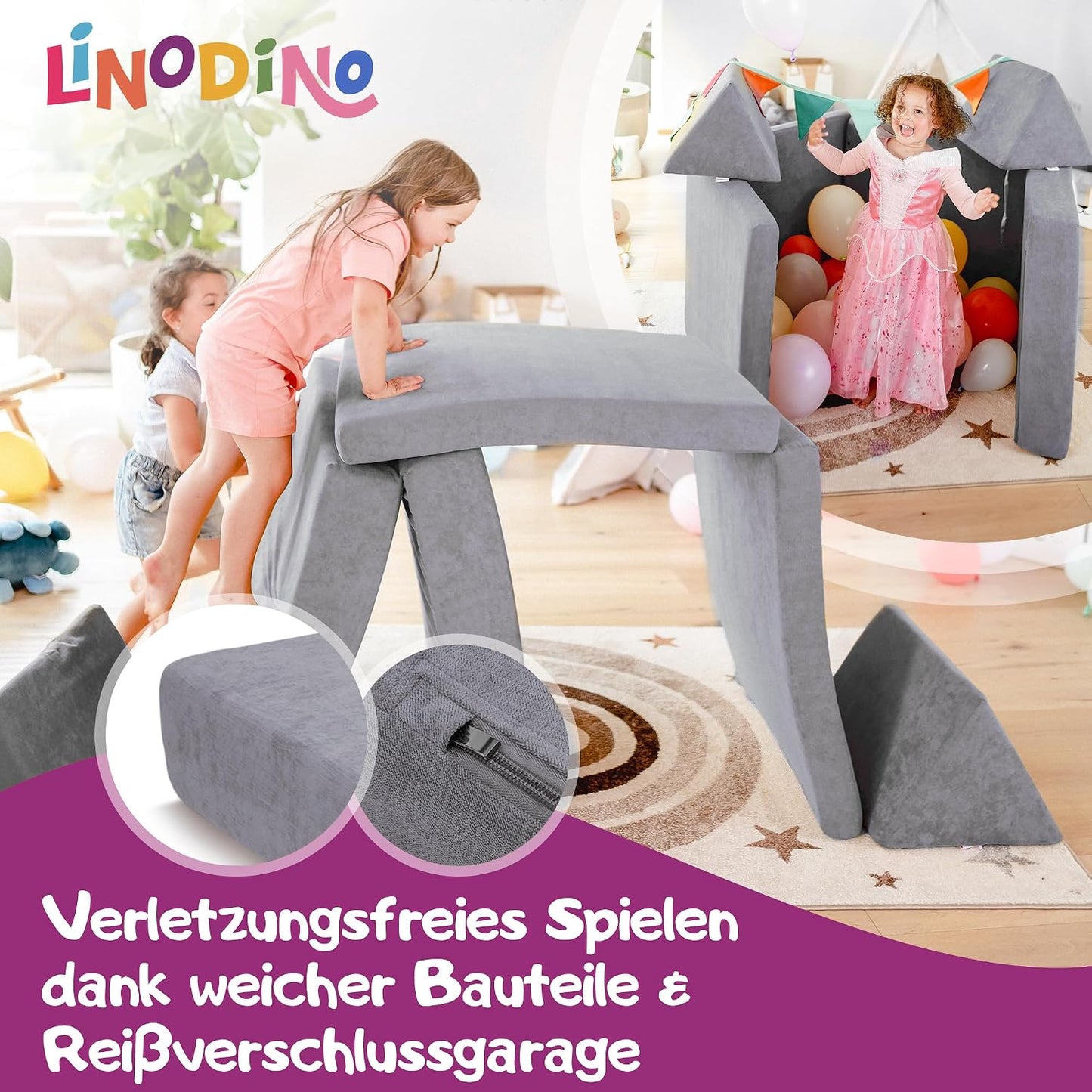 Spielsofa für Kinder, Delfingrau