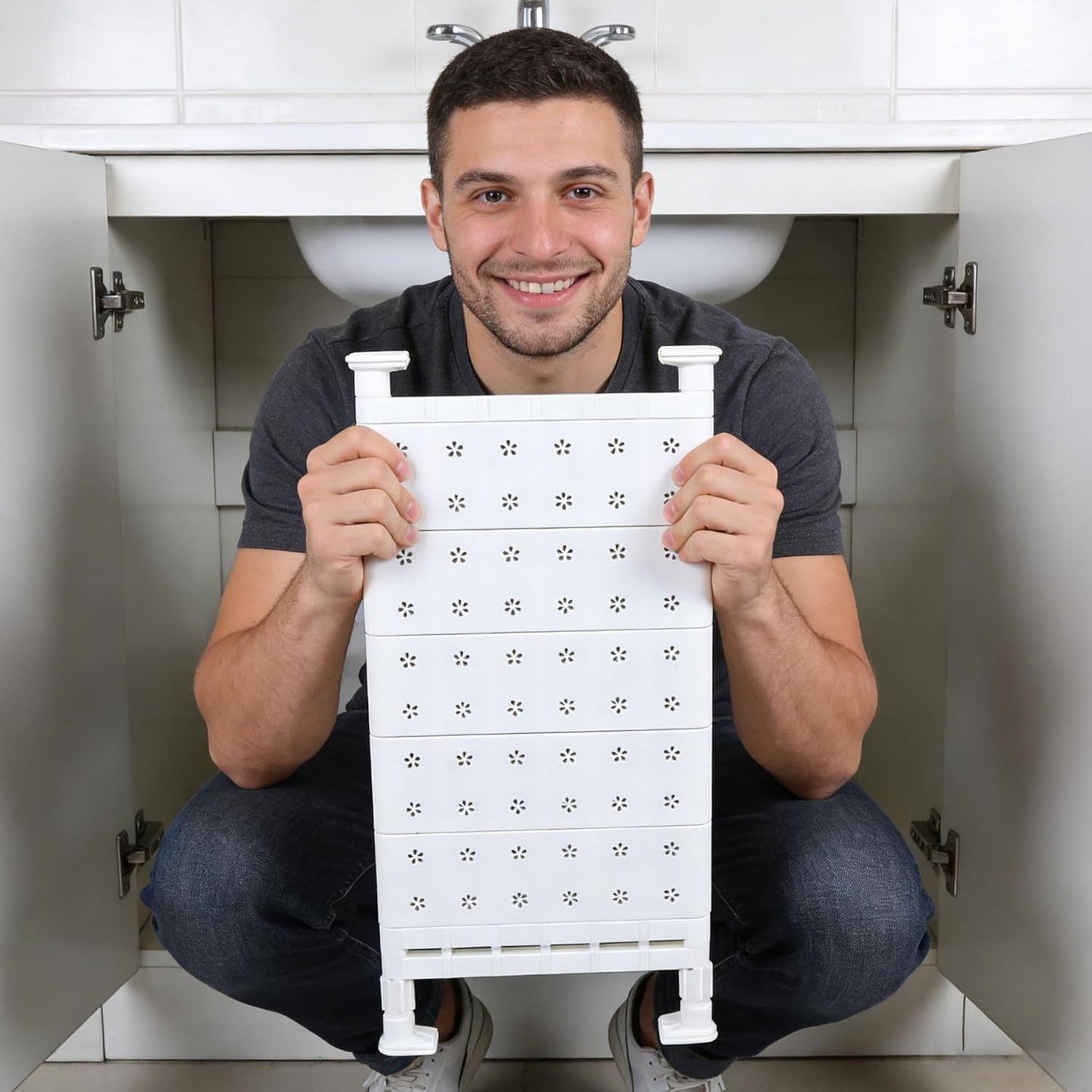 Verstellbares Schrankregal-Set (2 Stück, 38~60cm), White - 2pcs