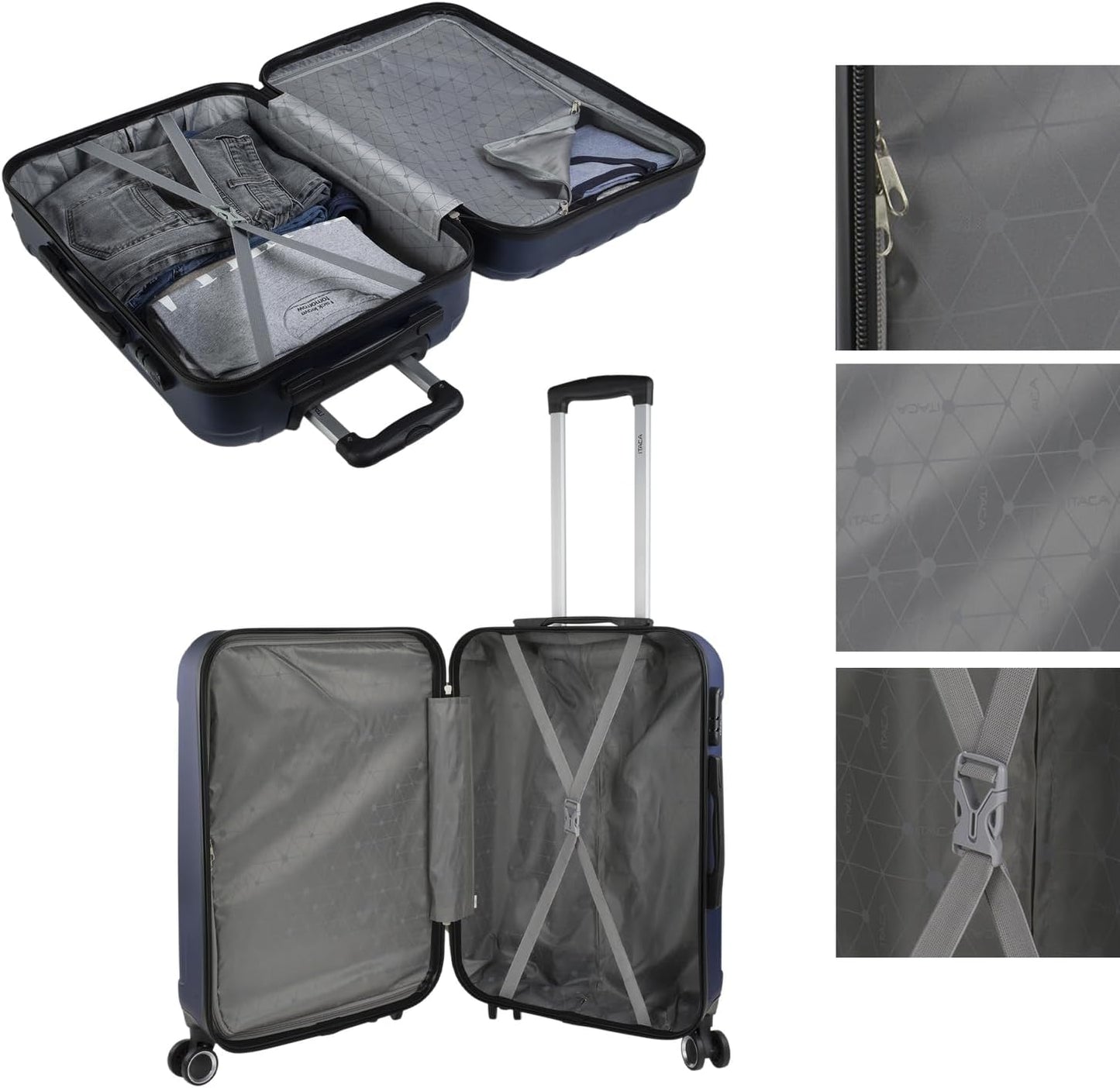 Hartschalenkoffer-Set 771100B, Marine Blau, XS + M