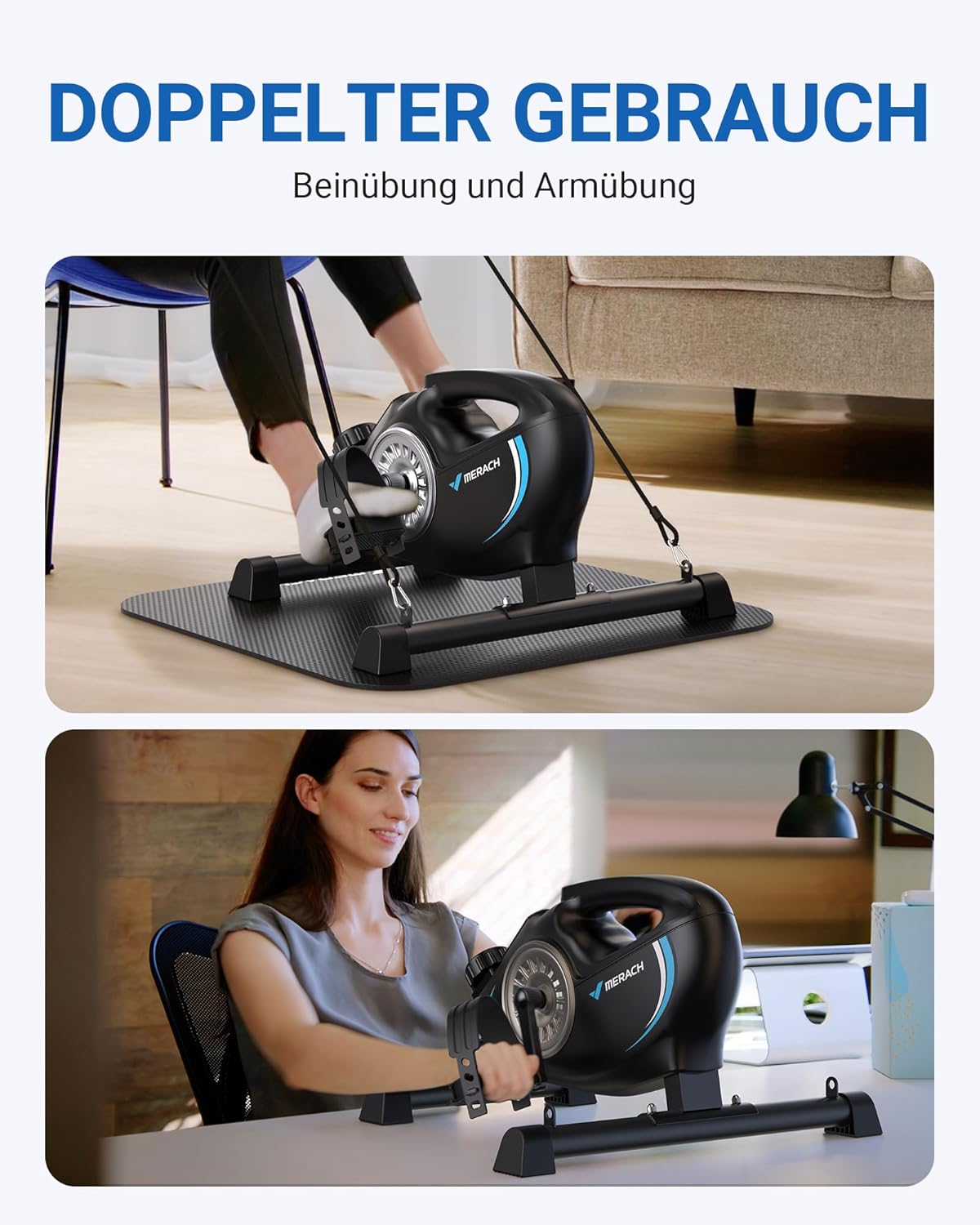 Pedaltrainer mit Widerstandsbändern und Matte, S04B1