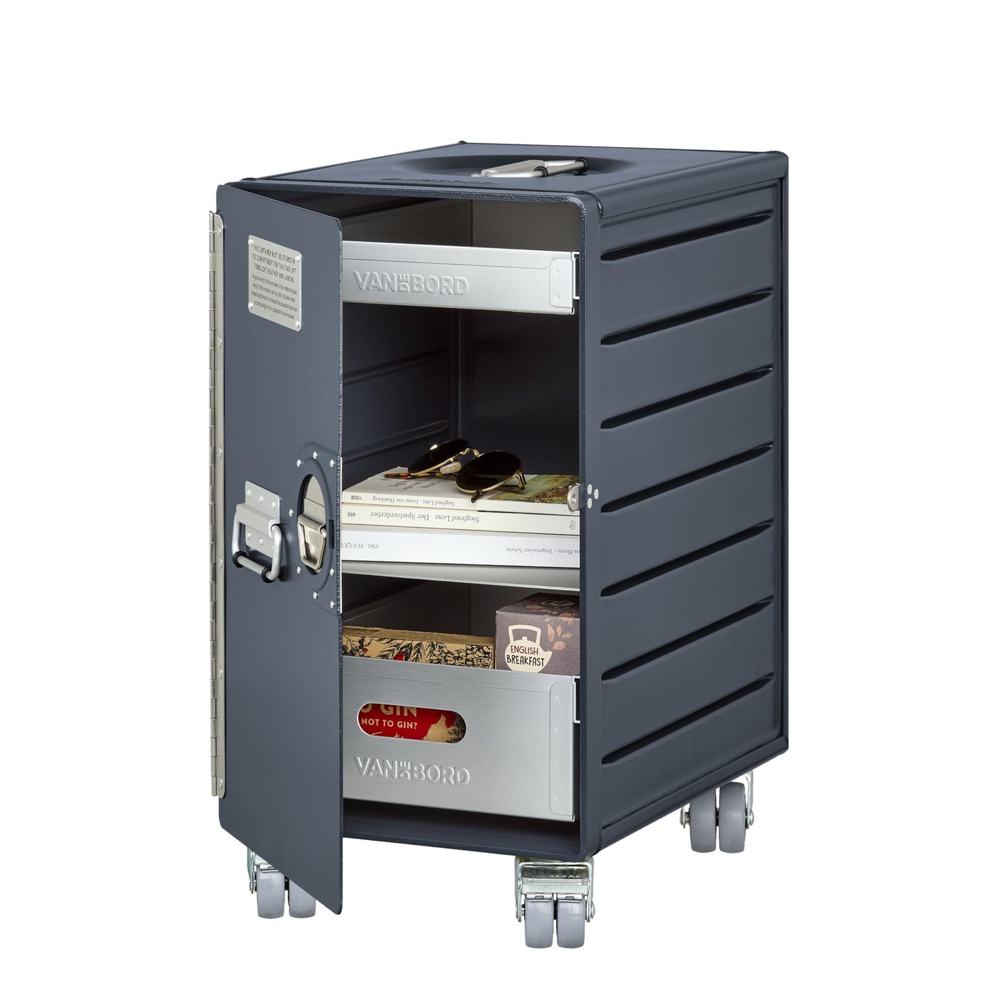 Mobiler Rollcontainer mit Schubladen, vormontiert, Anthrazit Basic