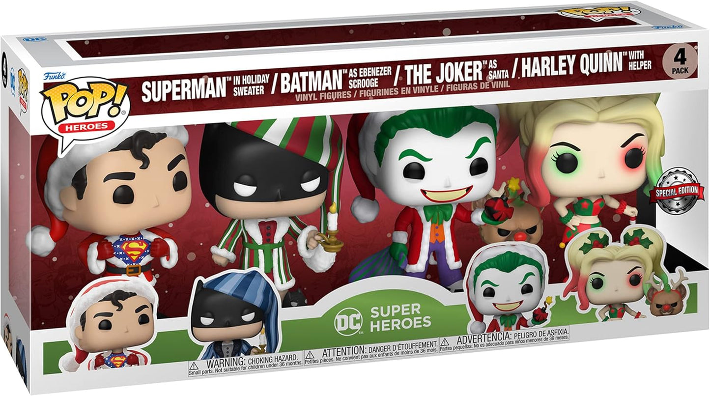 DC Comics POP! Heroes Vinyl Figuren 4er-Pack Holiday