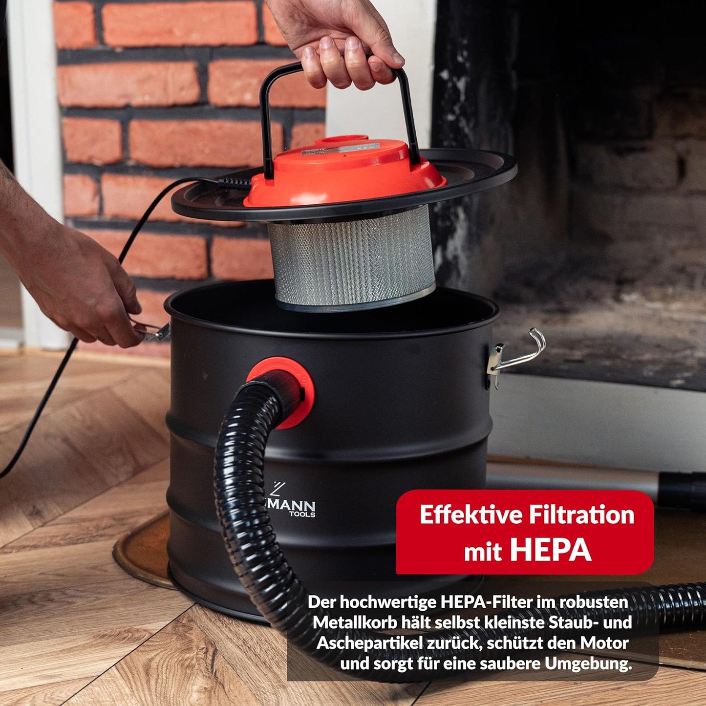 Aschesauger mit HEPA-Filter, 15 L