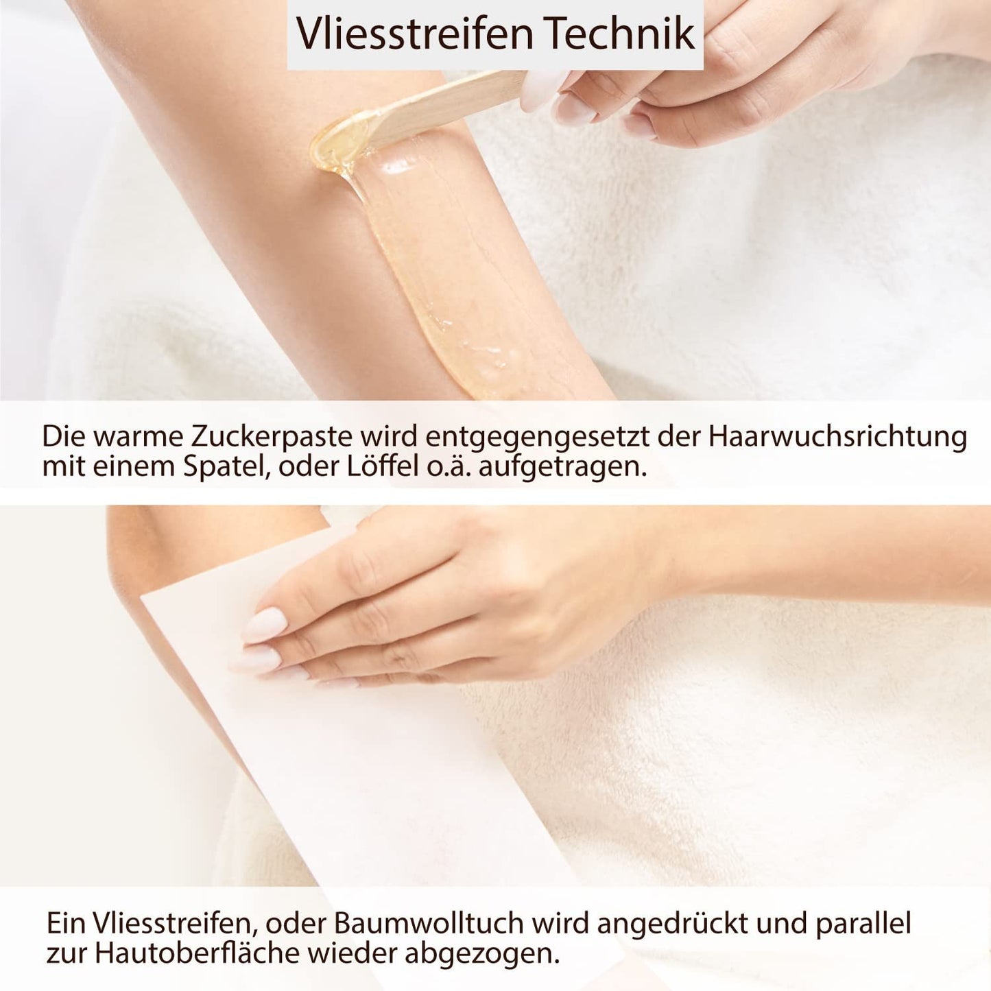 Sugaring-Set mit Zuckerpaste und Vliesstreifen