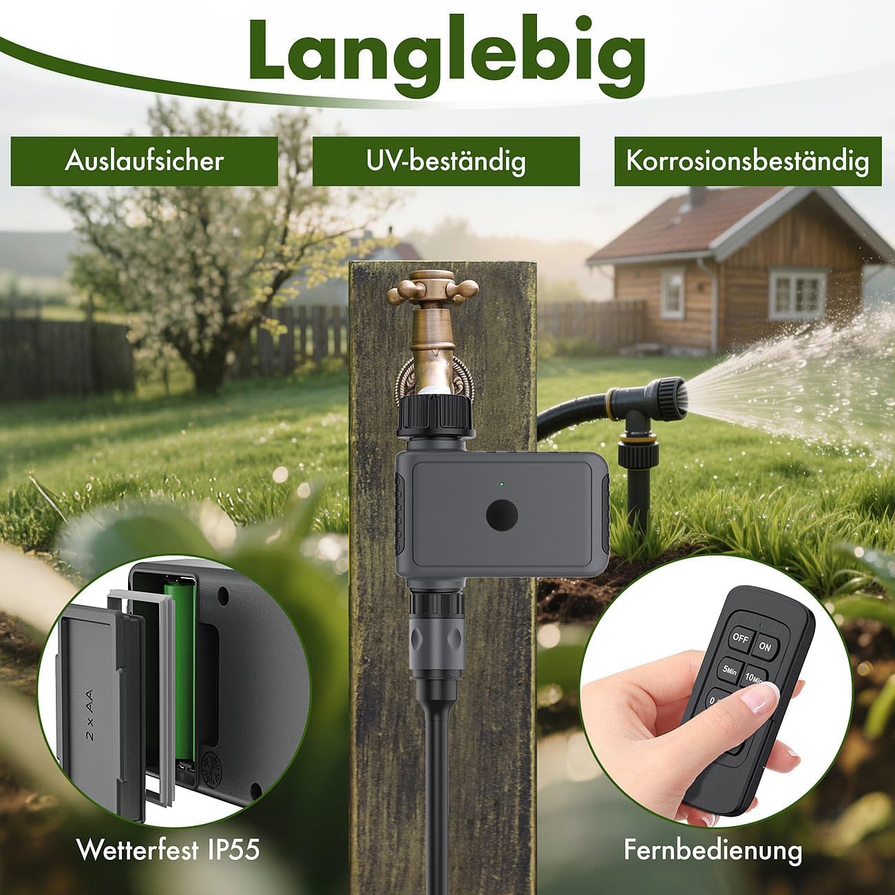 Bewässerungscomputer mit Fernbedienung und Timer