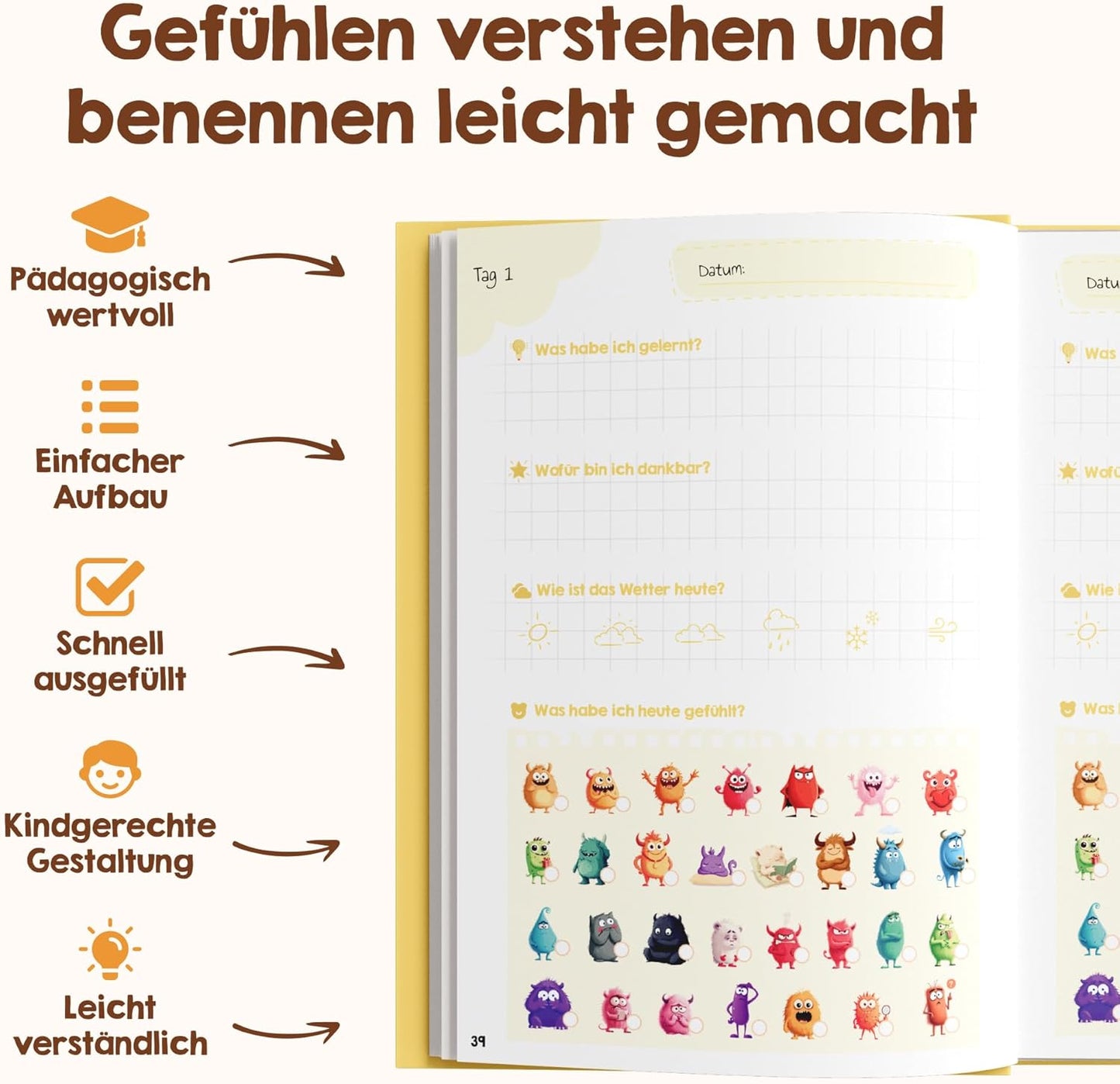 Gefühlstagebuch für Kinder, Gelb