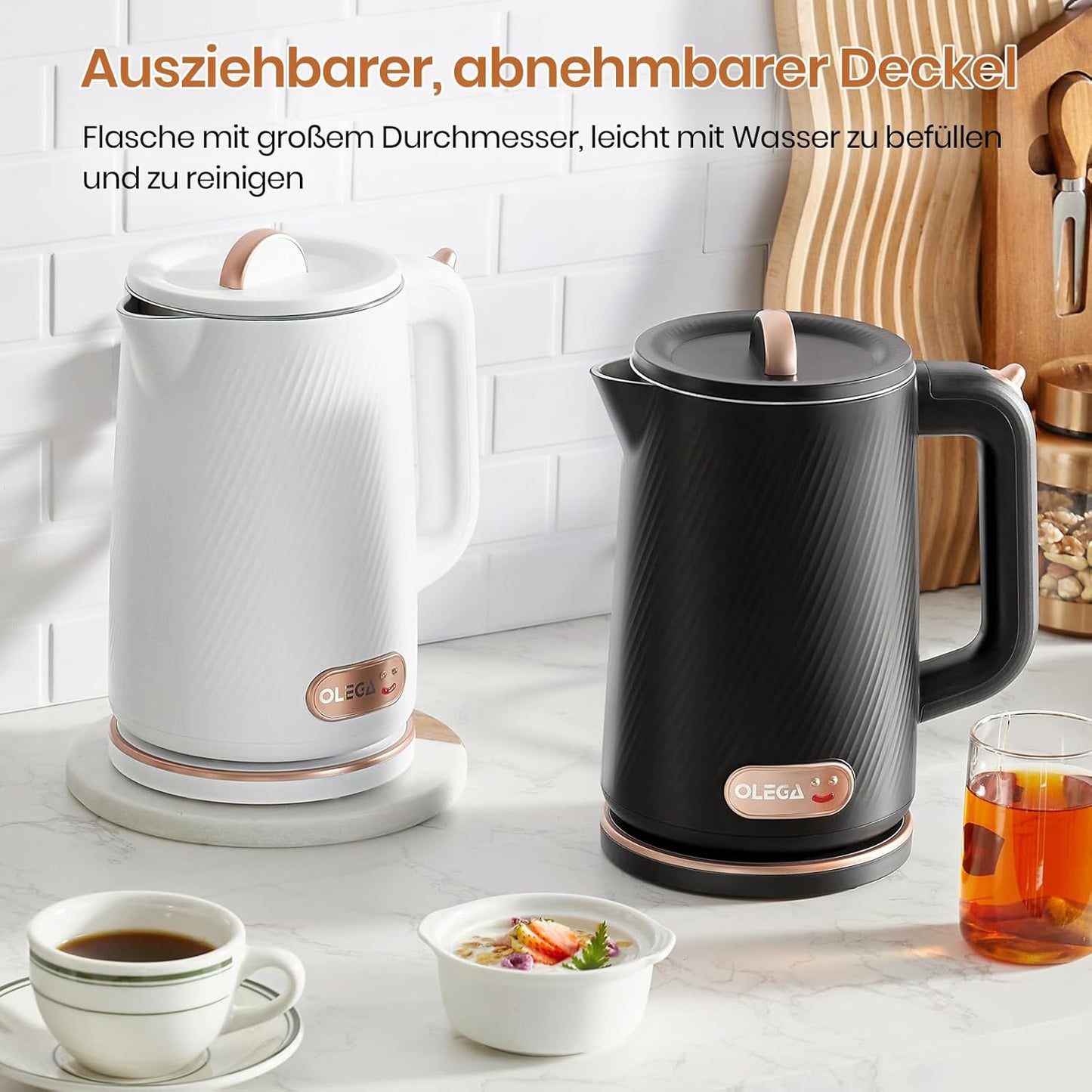 Wasserkocher 1,8L 1800W, Schwarz