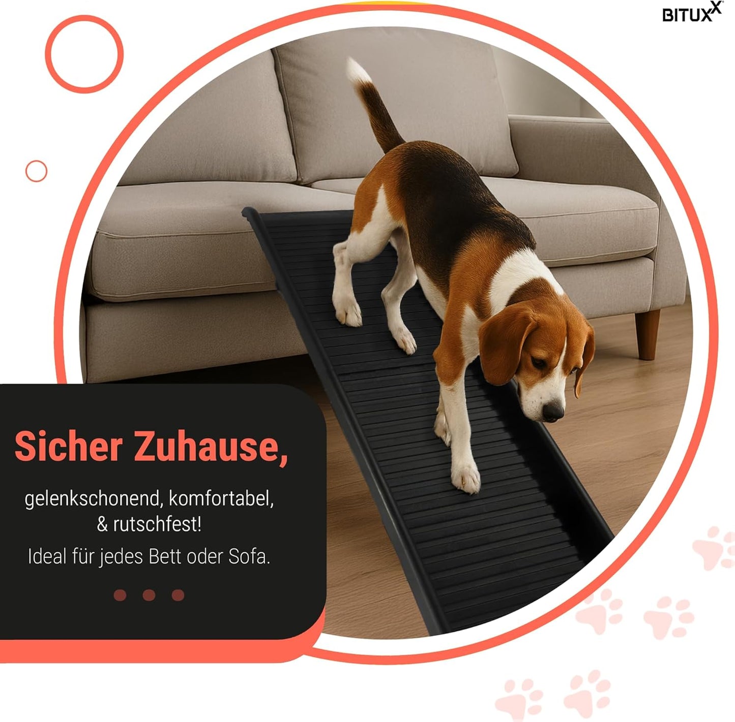 Klappbare Hunderampe für Hunde bis 90 kg